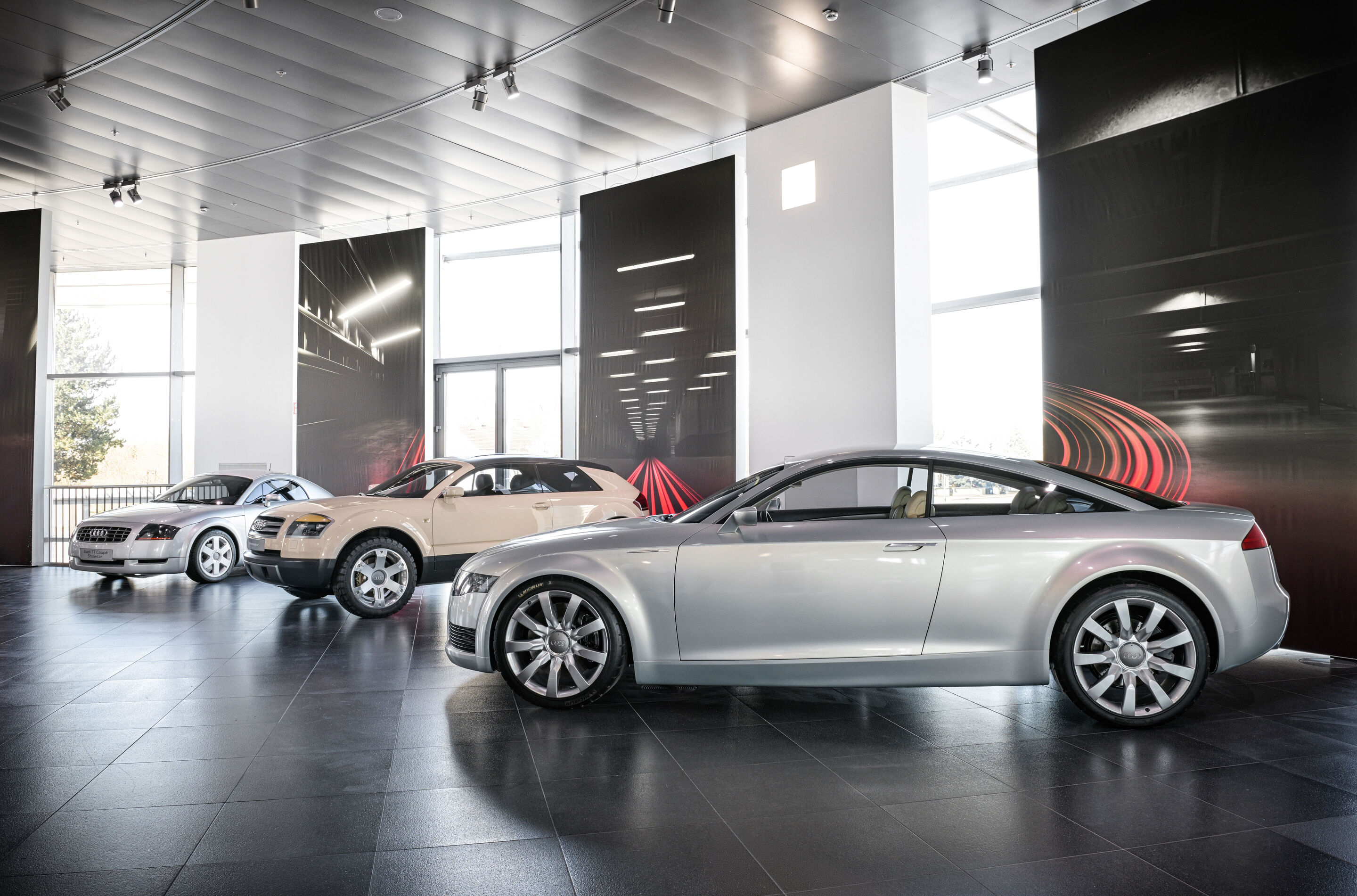 Audi museum mobile zeigt „Design Legenden“ - From the left: Audi TT show car (1995), Audi Steppenwolf (2000) and Audi Nuvolari quattro (2003).