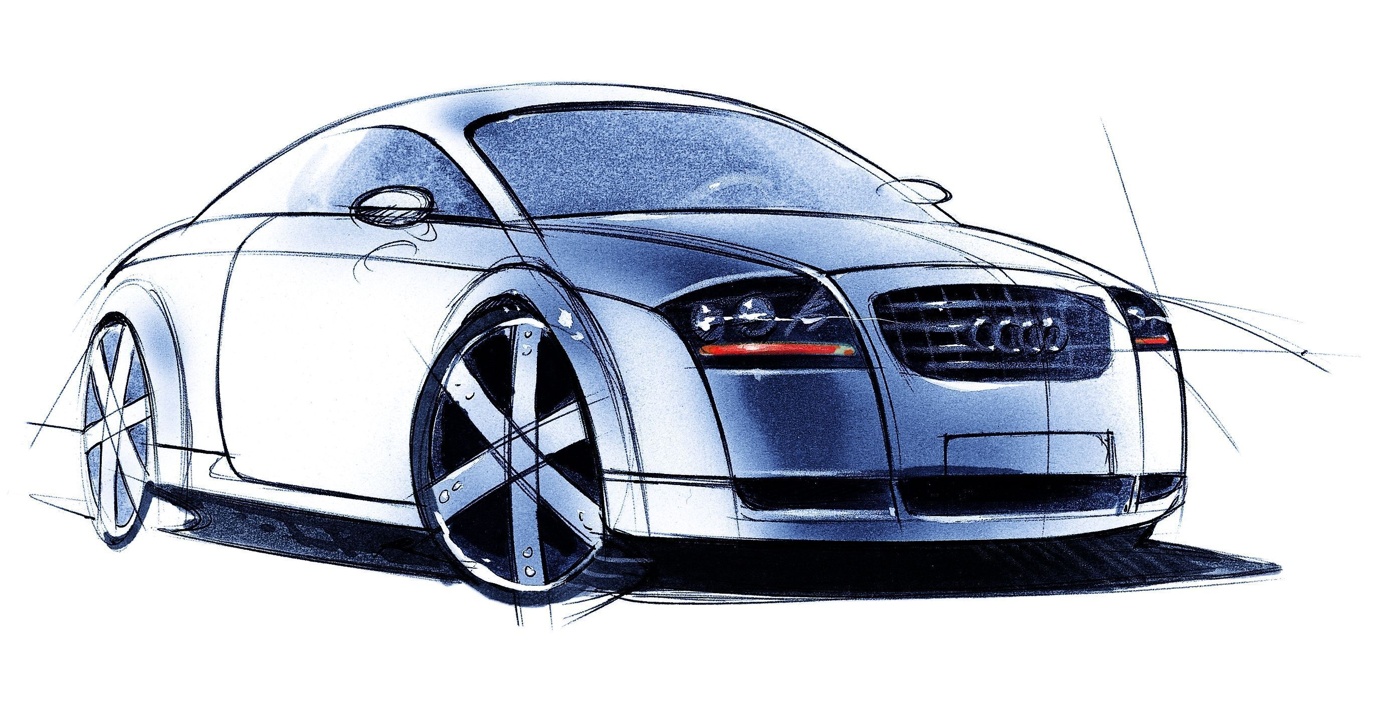 Sketch - Audi museum mobile zeigt „Design Legenden“ - Design sketch of the 1995 Audi TT showcar