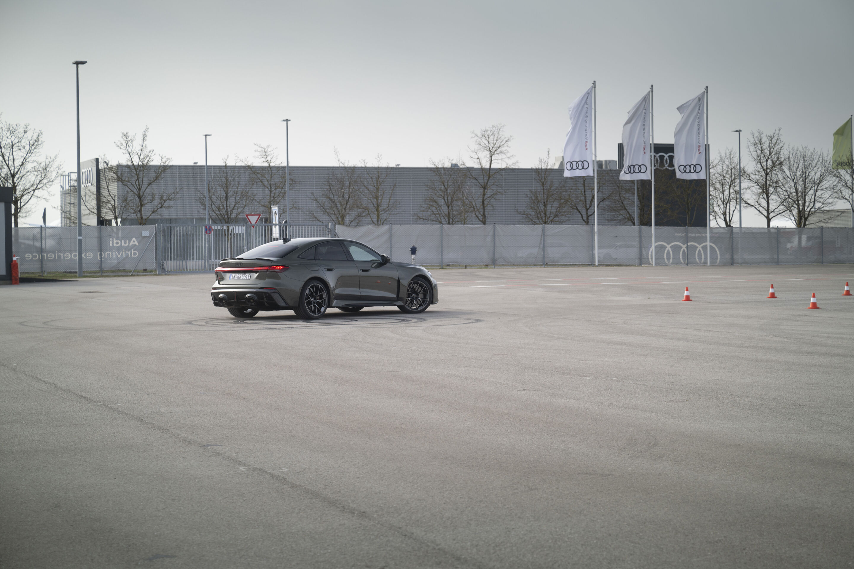 Audi RS 5 Limousine - The Bedford green Audi RS 5 Sedan during driving dynamics tests on the test track.