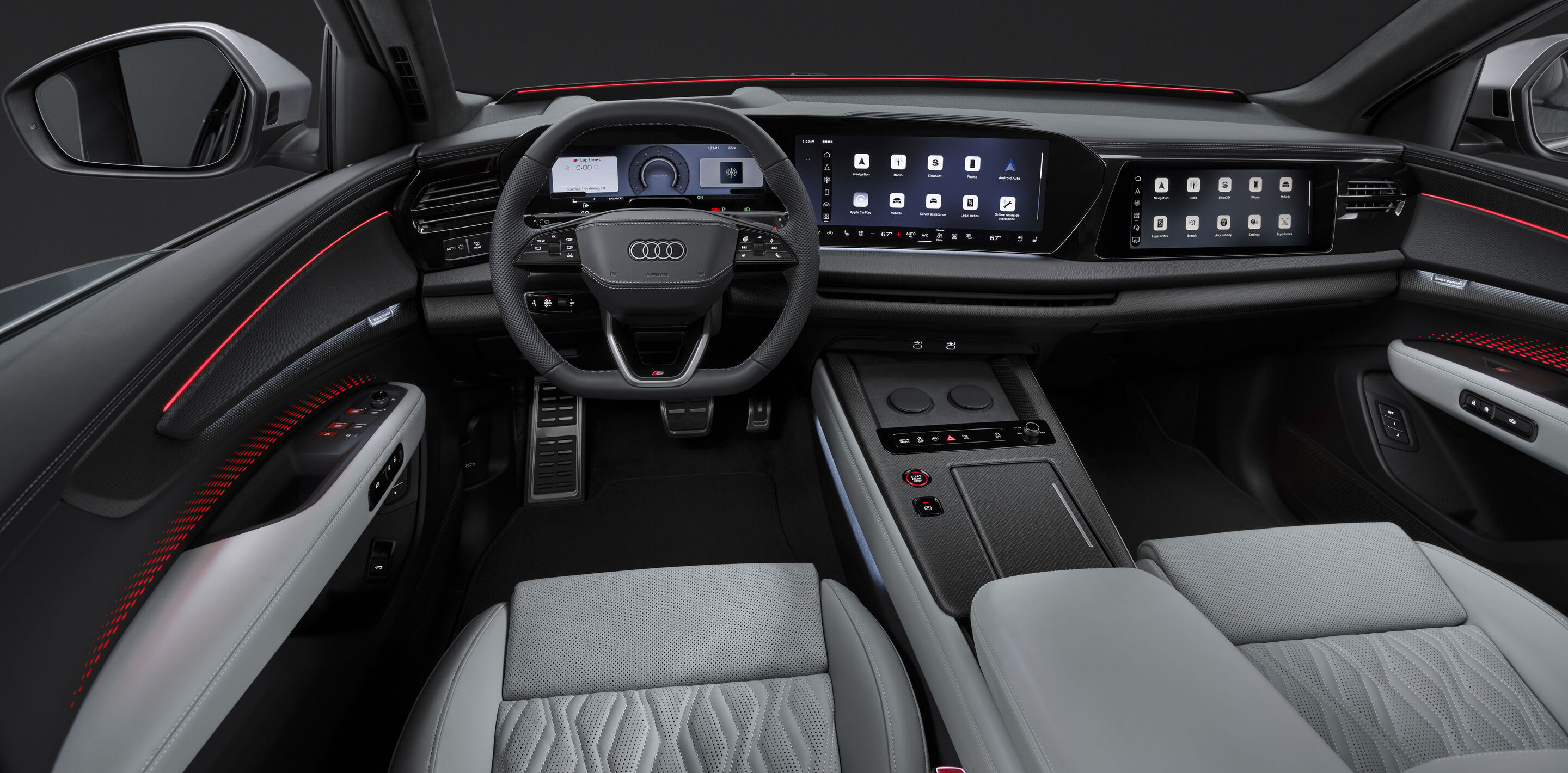 Audi Q9 - Studioaufnahme, Interieur, Lenkrad, Digital Stage