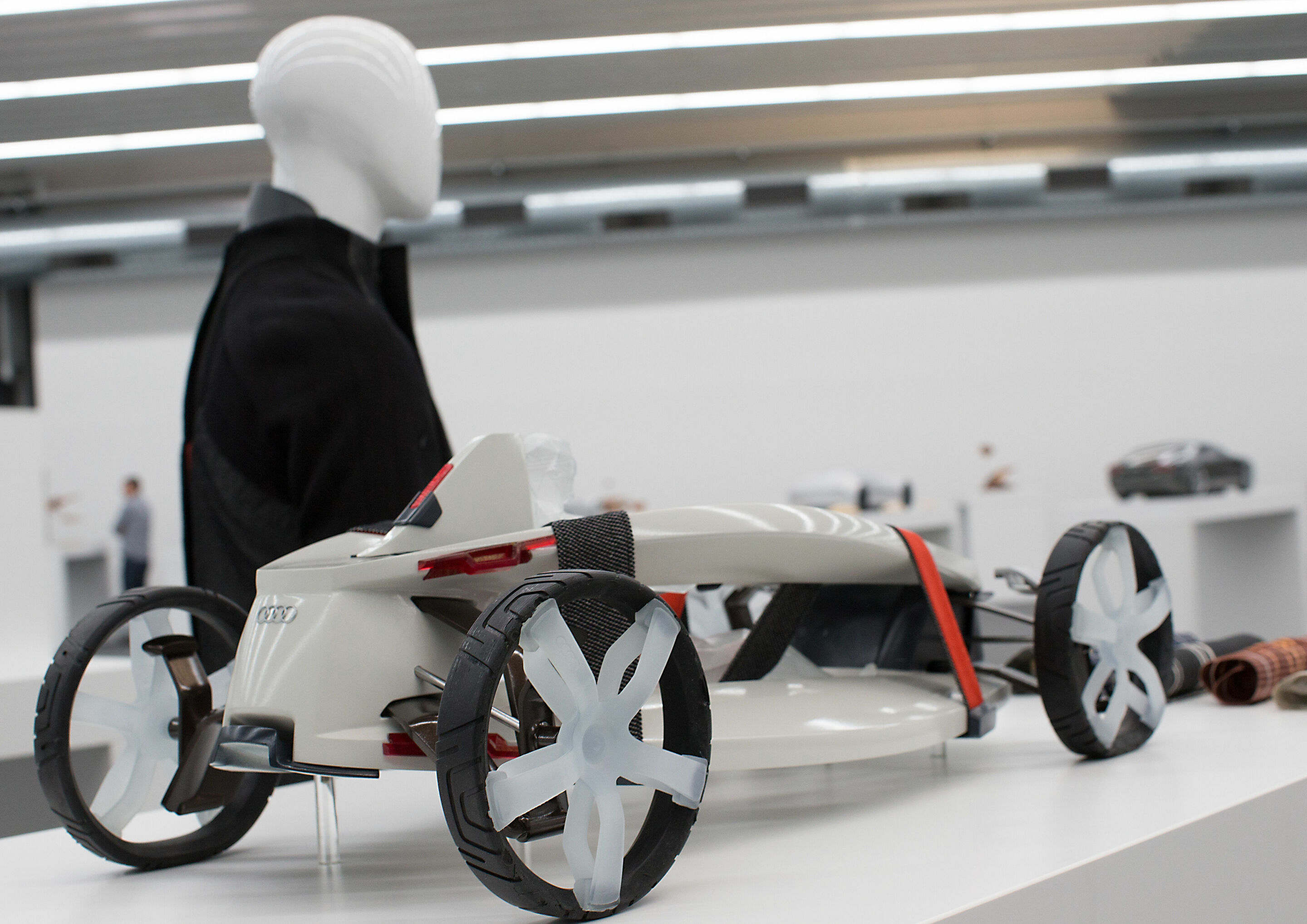 Audi Hosts Design Universities - Models by students Cherica Haye and Nir Siegel from the Royal College of Art in London for the Audi cooperation project “Suit”.