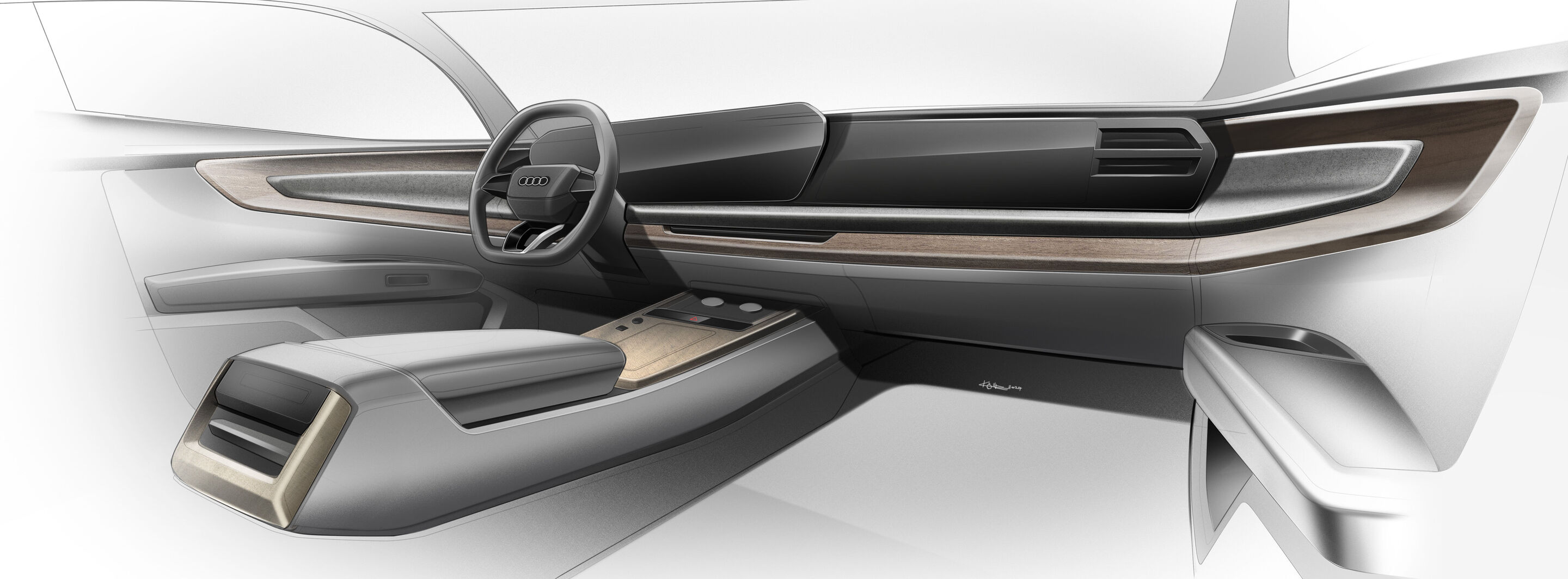 Skizze - Audi Q9 - Designskizze Audi Q9 - Interieur