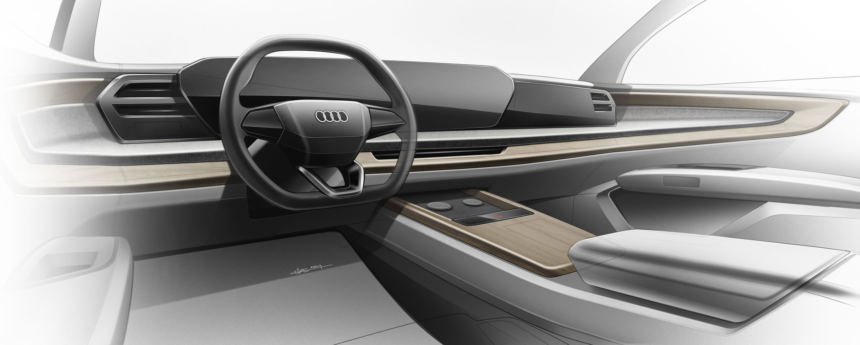 Skizze - Audi Q9 - Designskizze Audi Q9 - Interieur
