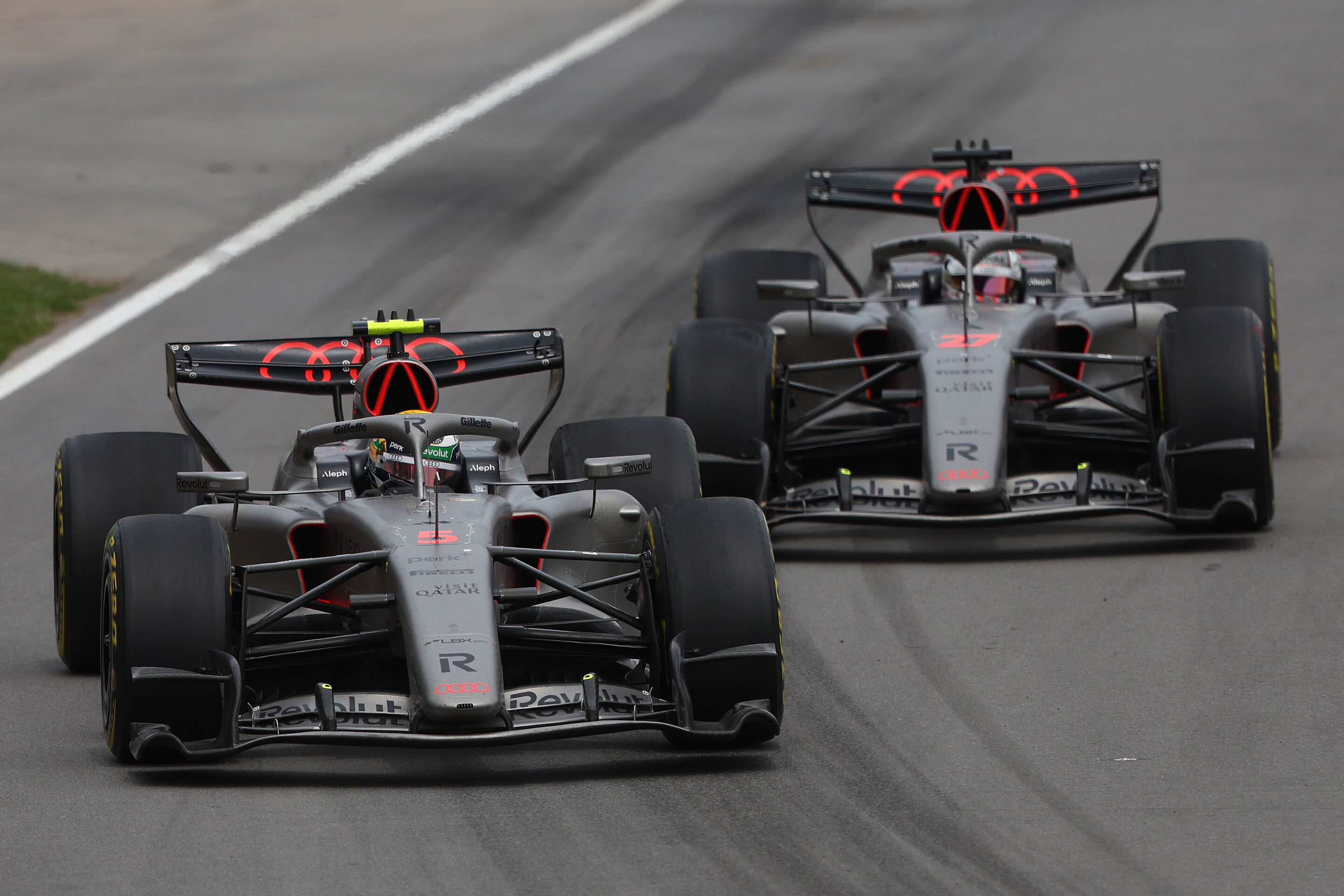 Audi Revolut F1 Team: Grand Prix von Kanada - Audi R26 #5, Gabriel Bortoleto, Audi R26 #27, Nico Hülkenberg