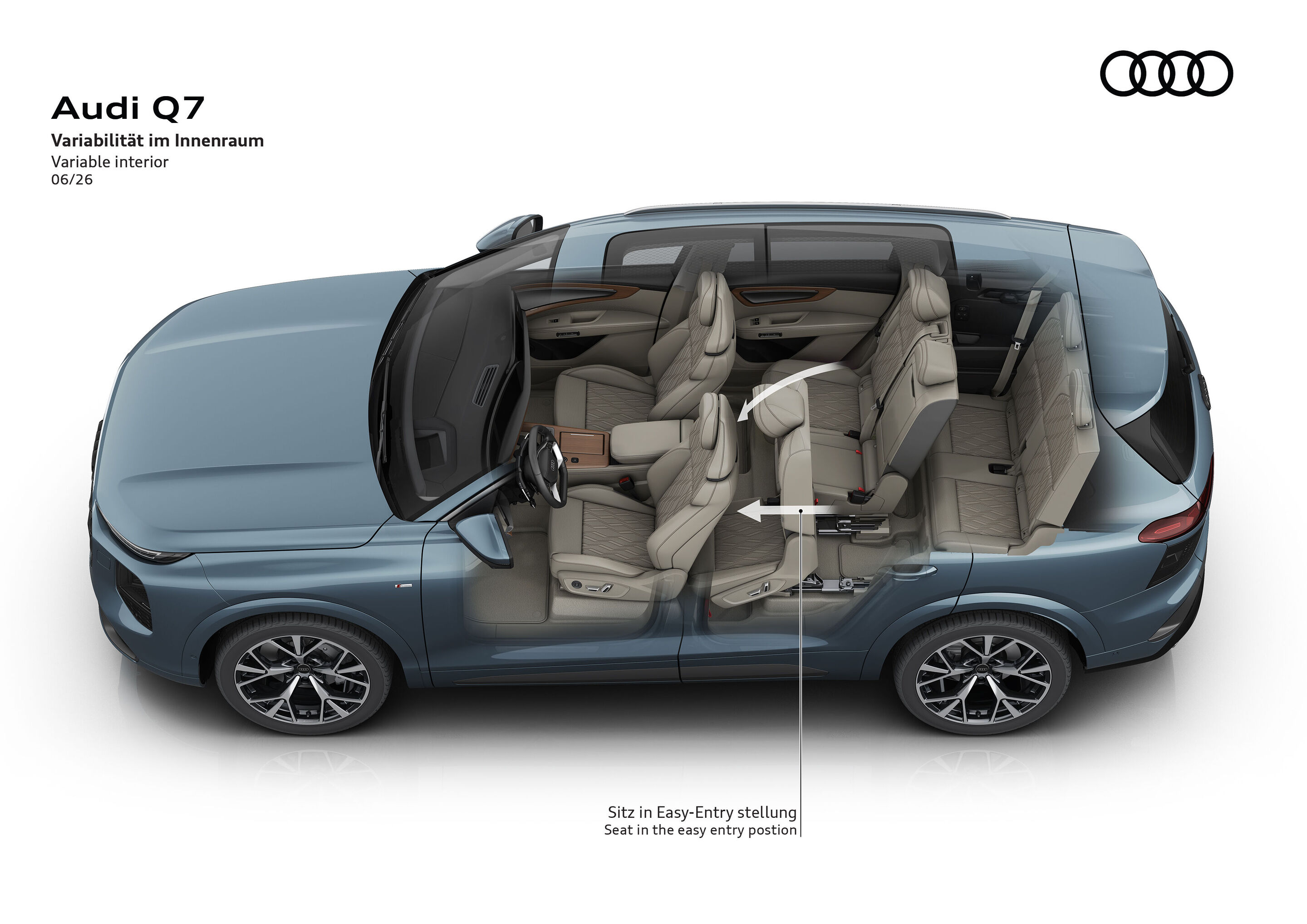 Illustration - Audi Q7 - Variabilität im Innenraum