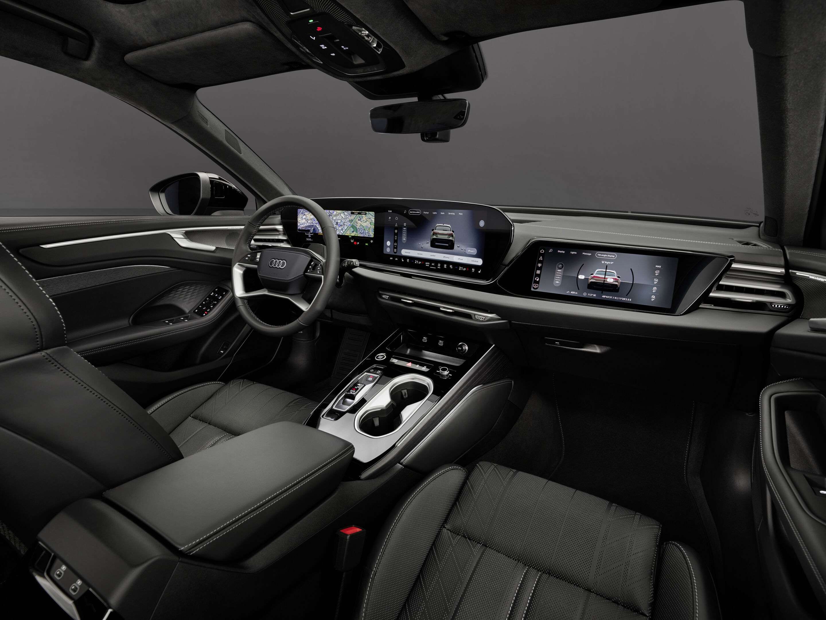 Audi A6 allroad quattro - Audi A6 allroad Innenraum: Das fahrerorientierte Cockpit mit großflächigen Displays verbindet hochwertige Materialanmutung und klar strukturierte Bedienlogik.