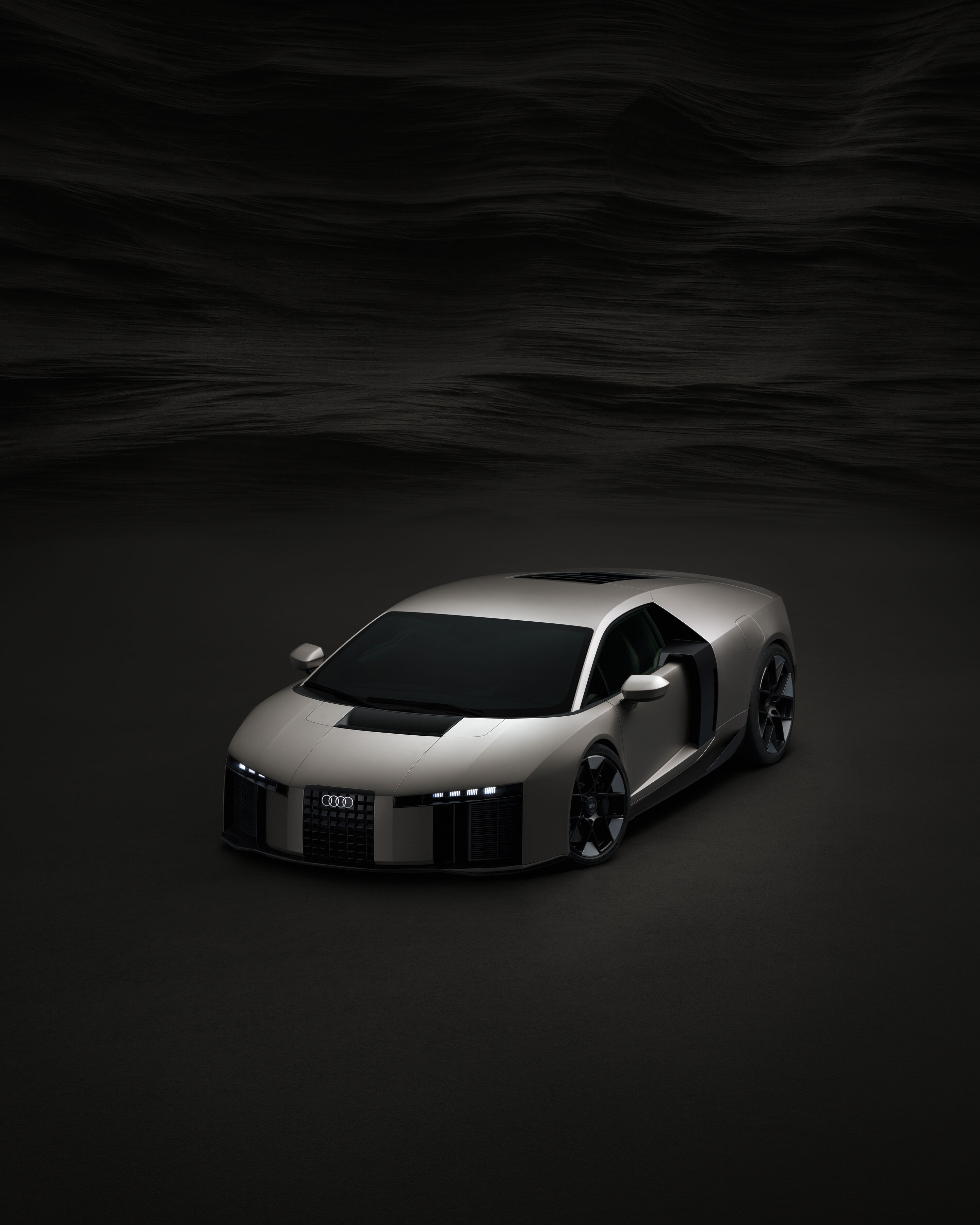 Audi Nuvolari - Titanium, static studio shot, exterior, three-quarter front view