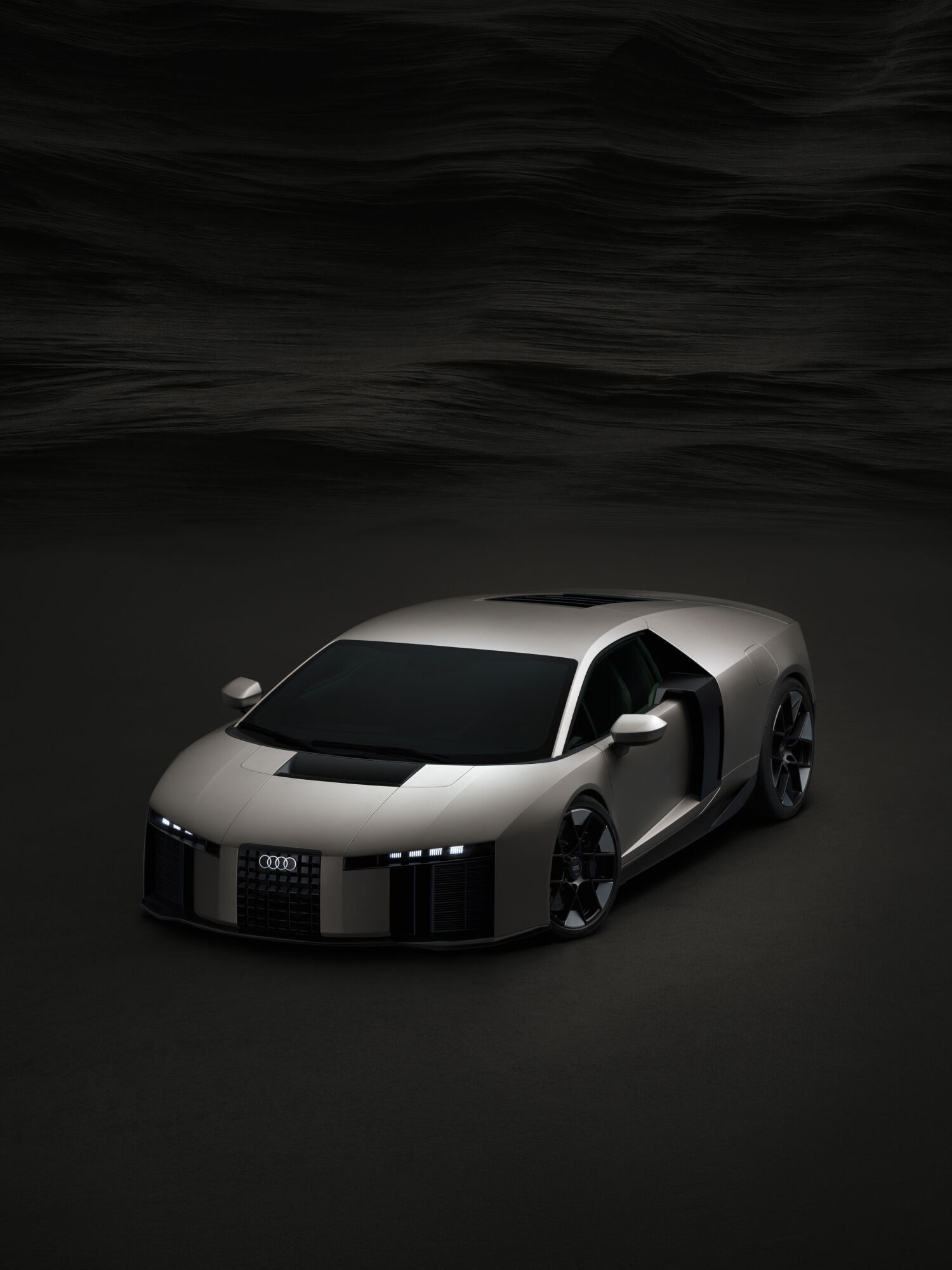 Audi Nuvolari - Titanium, static studio shot, exterior, three-quarter front view