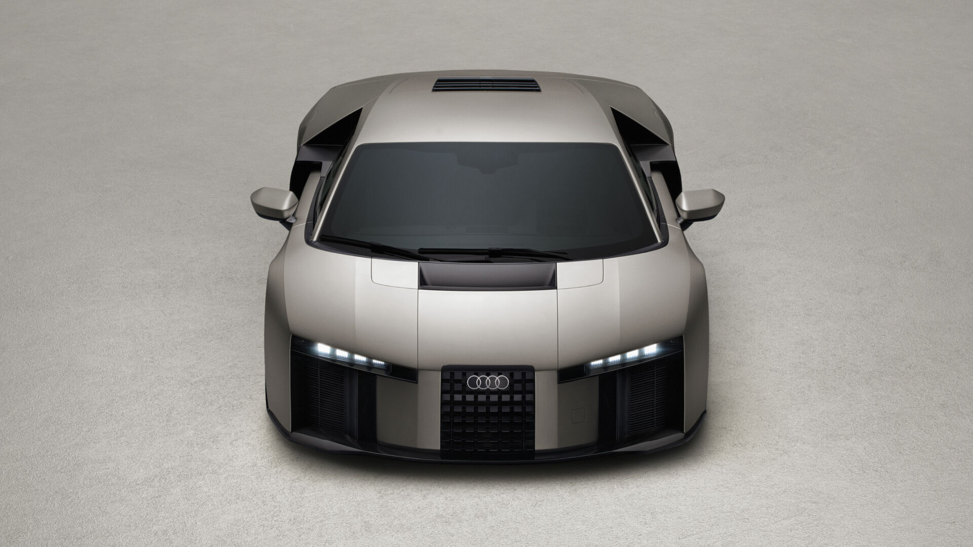 Audi Nuvolari - Titanium, static studio shot, exterior, frontal view top-down perspective