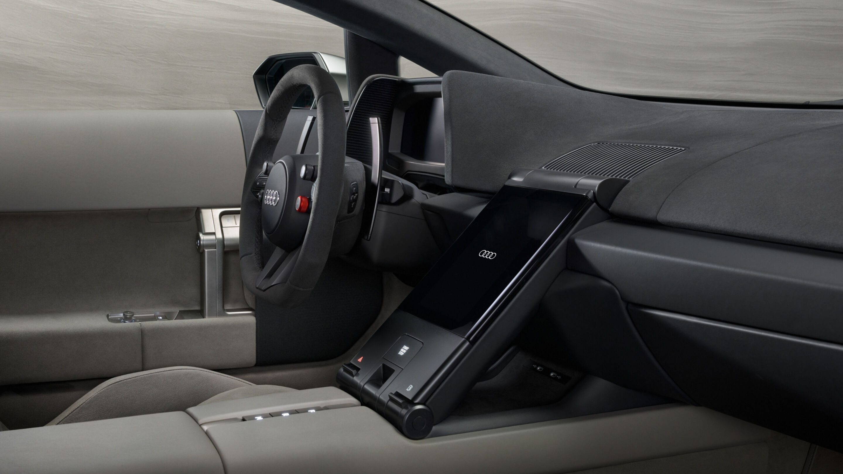 Audi Nuvolari - In-studio interior view, steering wheel, dashboard