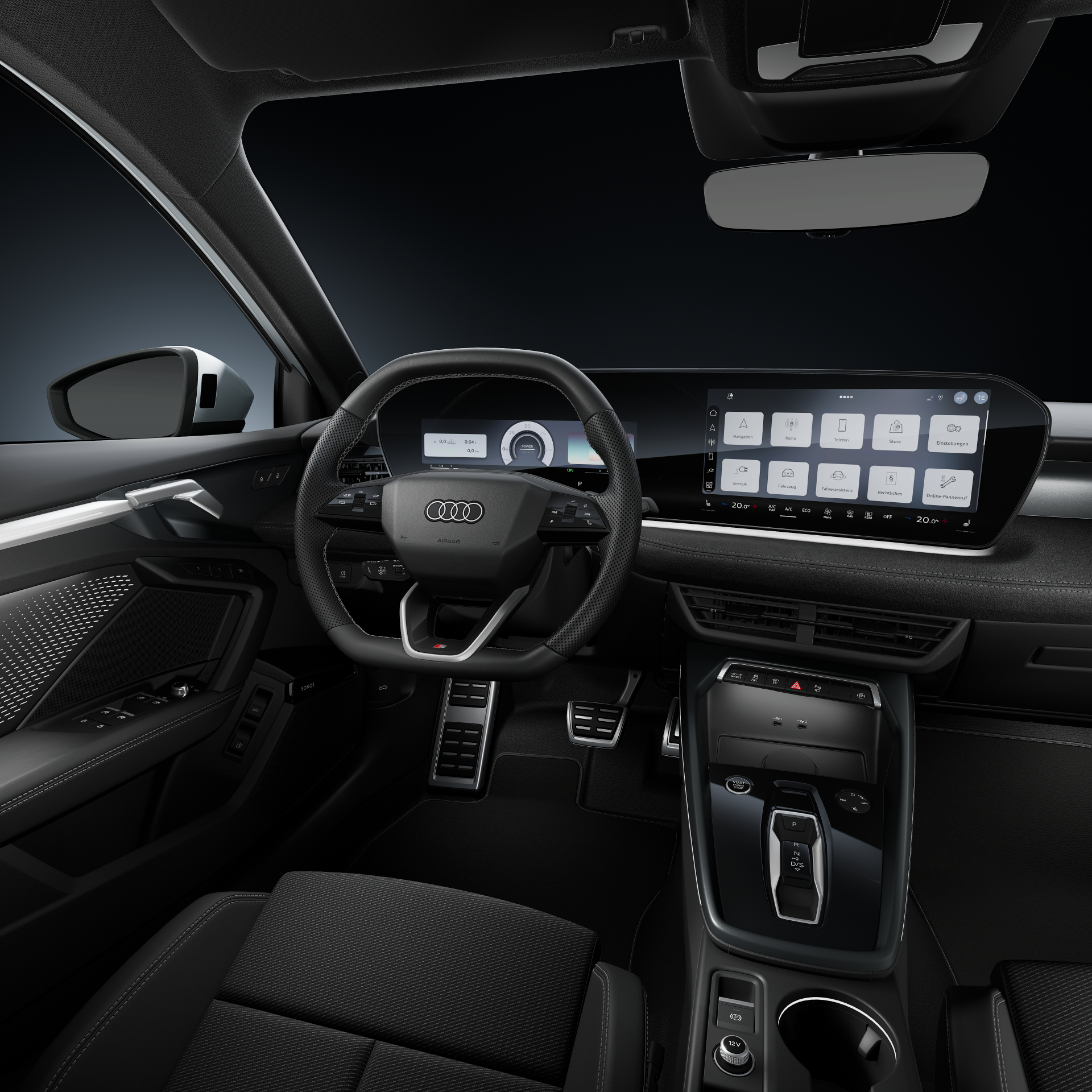 Audi A3 allstreet e-hybrid - Studioaufnahme, Interieur, Cockpit und Lenkrad