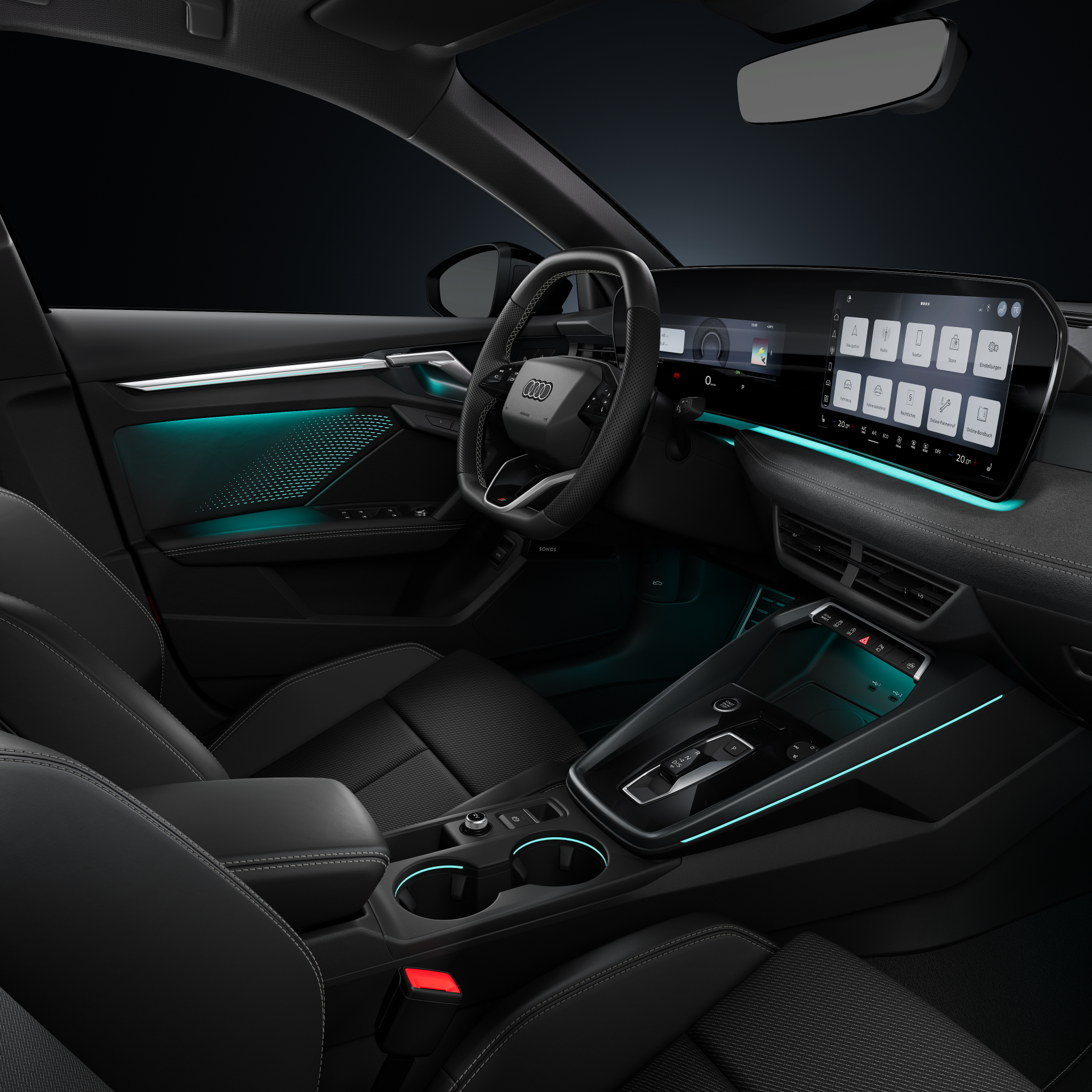 Audi A3 Sportback - Studioaufnahme, Interieur, Cockpit und Lenkrad