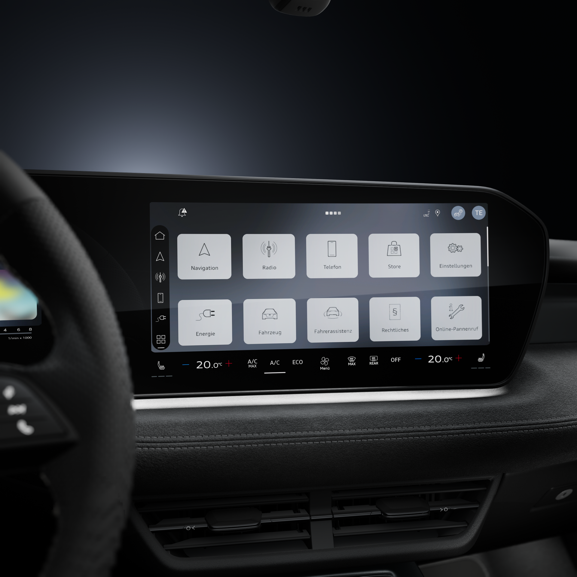 Audi A3 Sportback e-hybrid - Studioaufnahme, Interieur, Infotainment