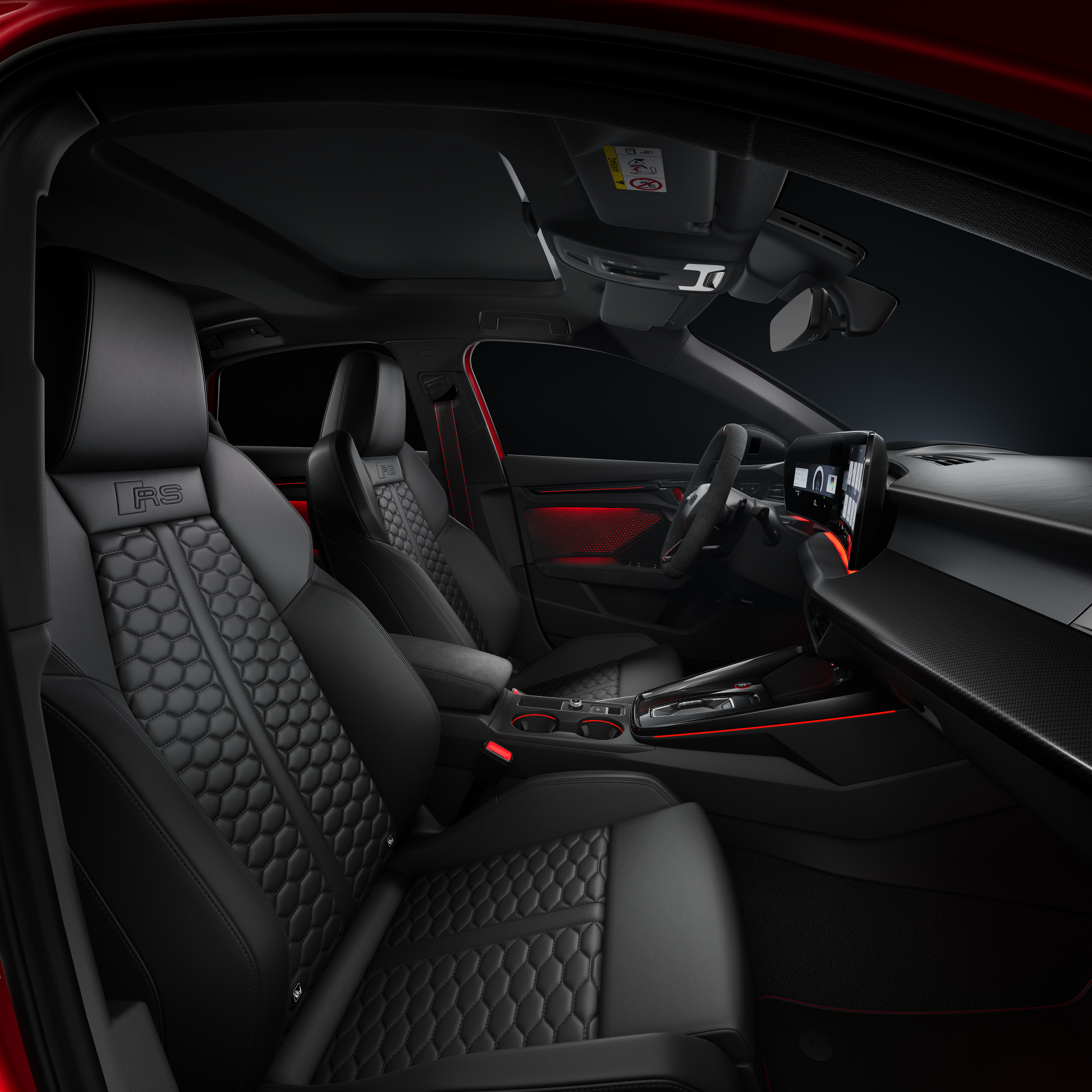 Audi RS 3 Limousine - Studioaufnahme, Interieur, Ablagen