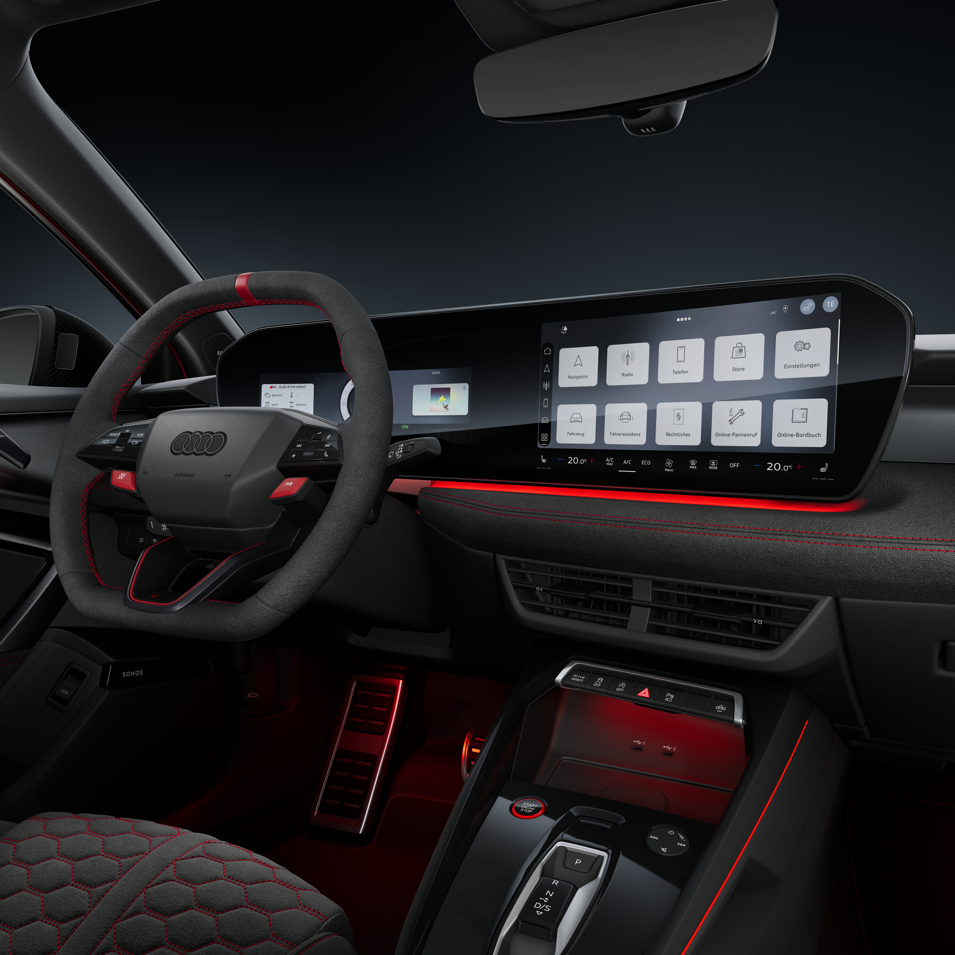 Audi RS 3 Sportback - Studioaufnahme, Interieur, Cockpit und Lenkrad