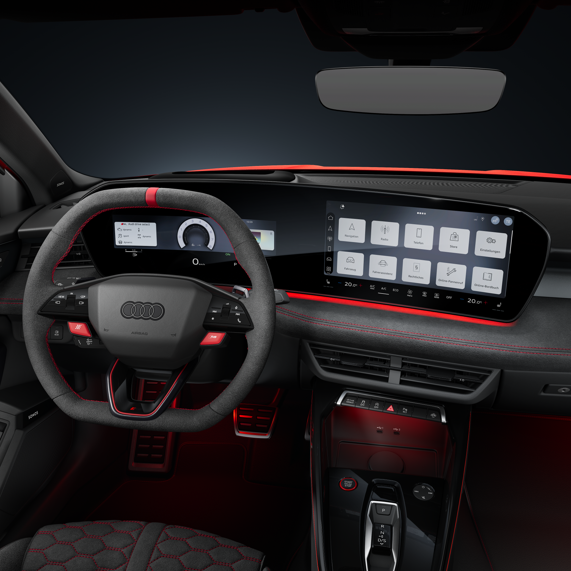 Audi RS 3 Sportback - Studioaufnahme, Interieur, Cockpit und Lenkrad