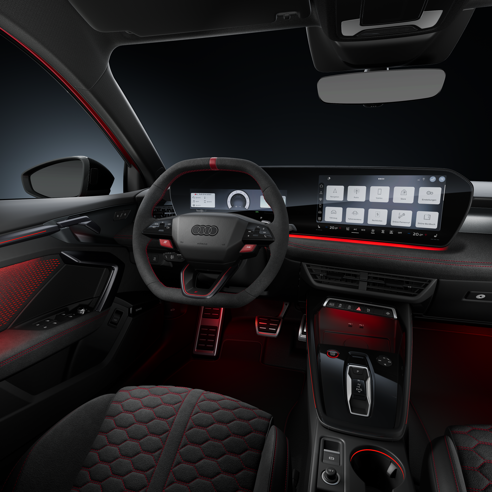 Audi RS 3 Sportback - Studioaufnahme, Interieur, Cockpit und Lenkrad