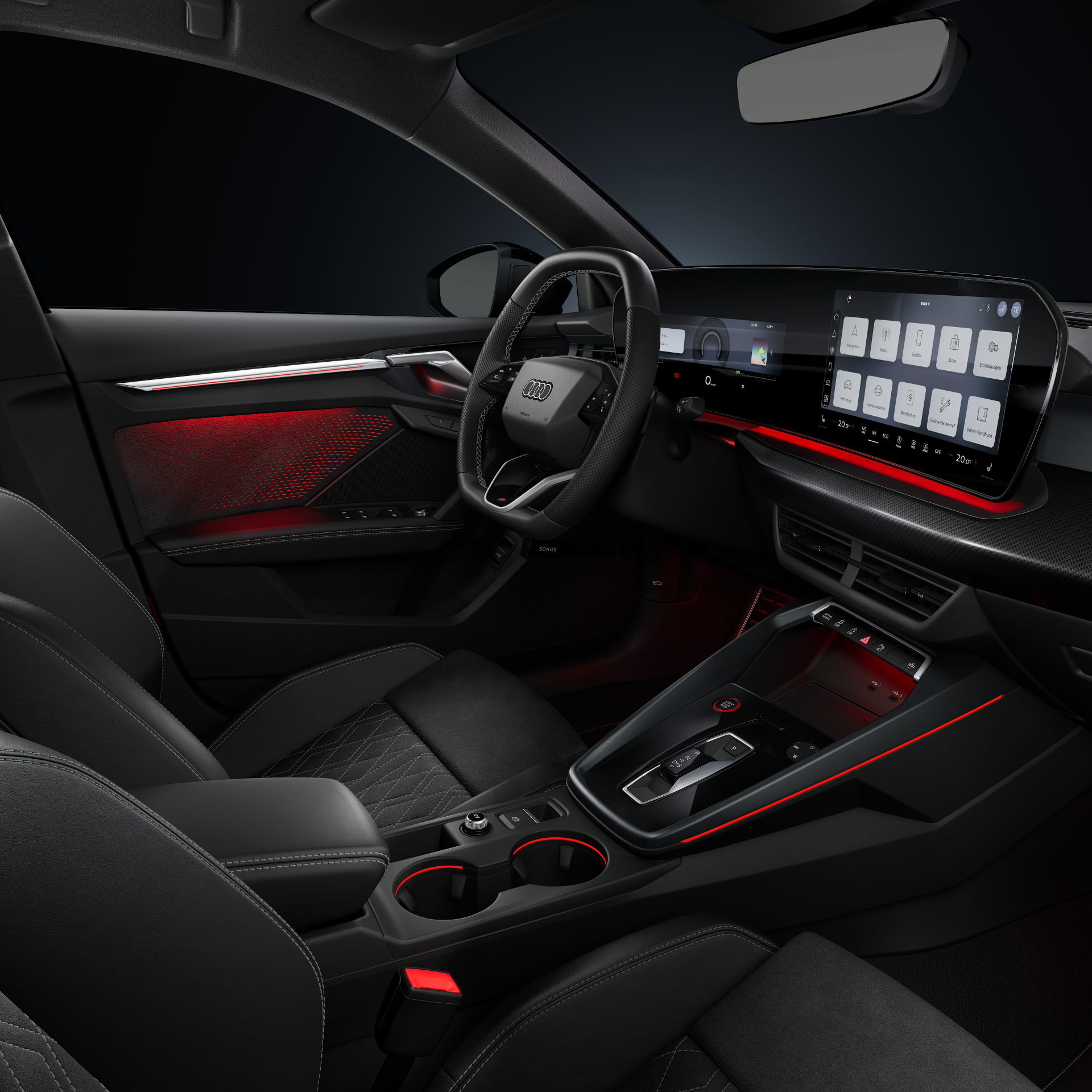 Audi S3 Limousine - Studioaufnahme, Interieur, Cockpit und Lenkrad