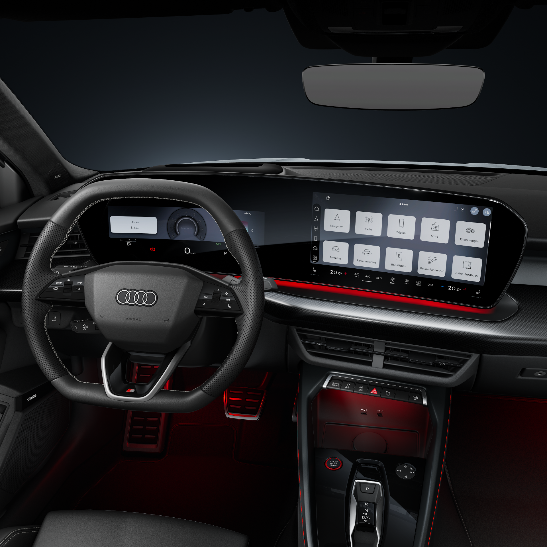 Audi S3 Sportback - Studio photo, interior, Audi virtual cockpit
