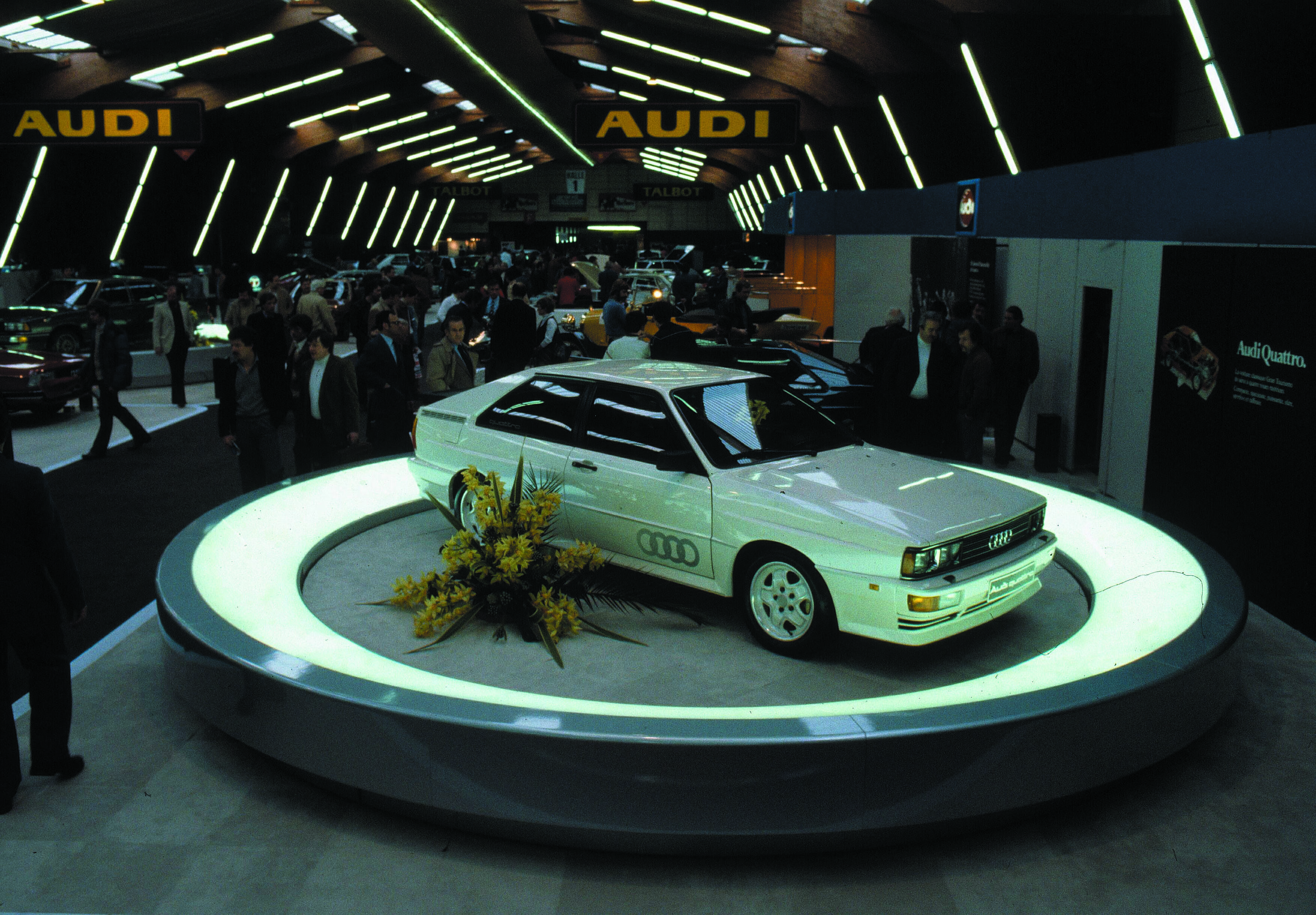 Der Start: Im März 1980 wurde der erste Audi quattro auf dem Genfer Automobilsalon vorgestellt