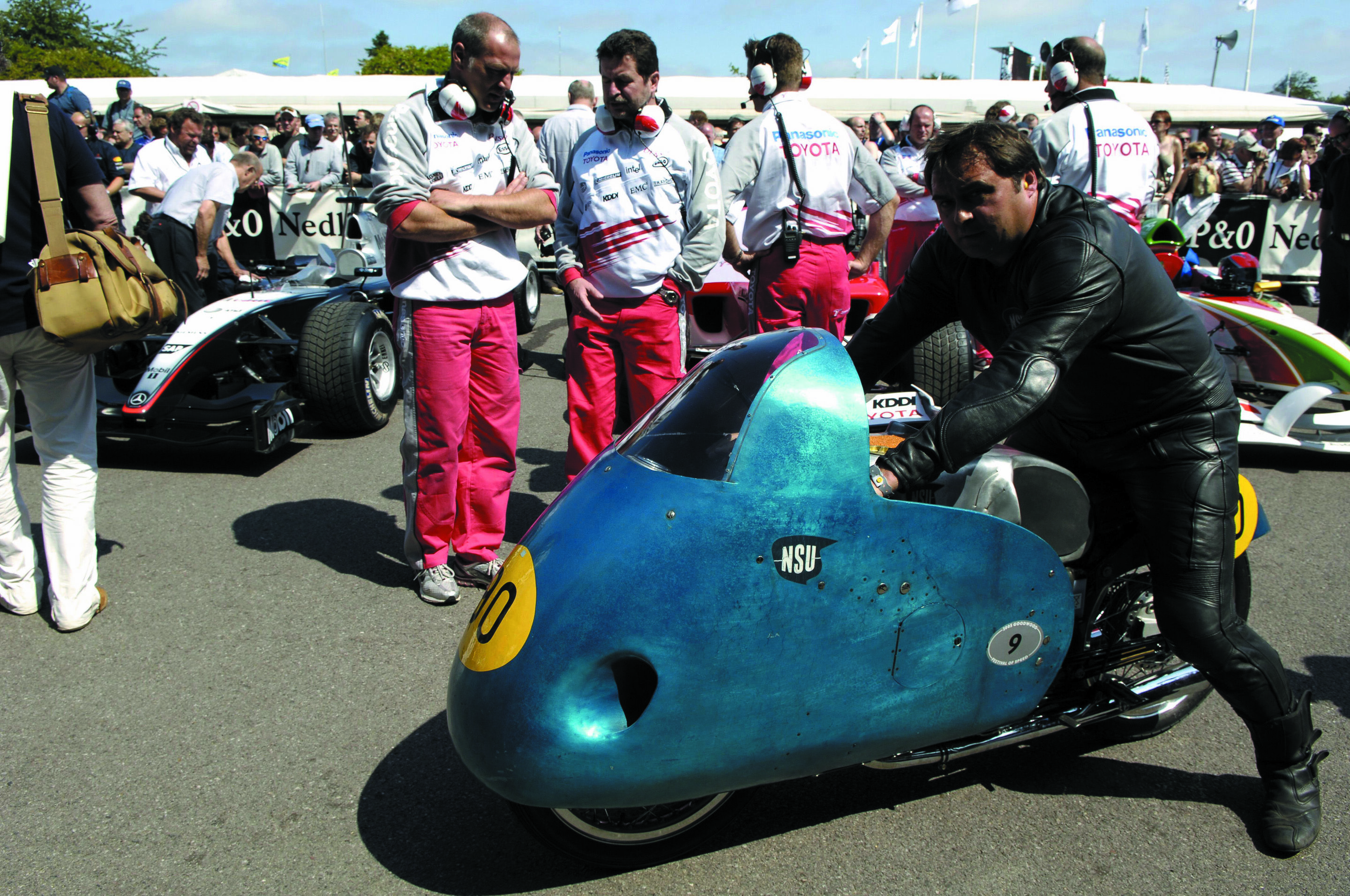 Nach dem Festival of Speed in Goodwood der nächste Auftritt am Schottenring: Die NSU Rennmax Blauwal, Weltmeistermaschine von 1954