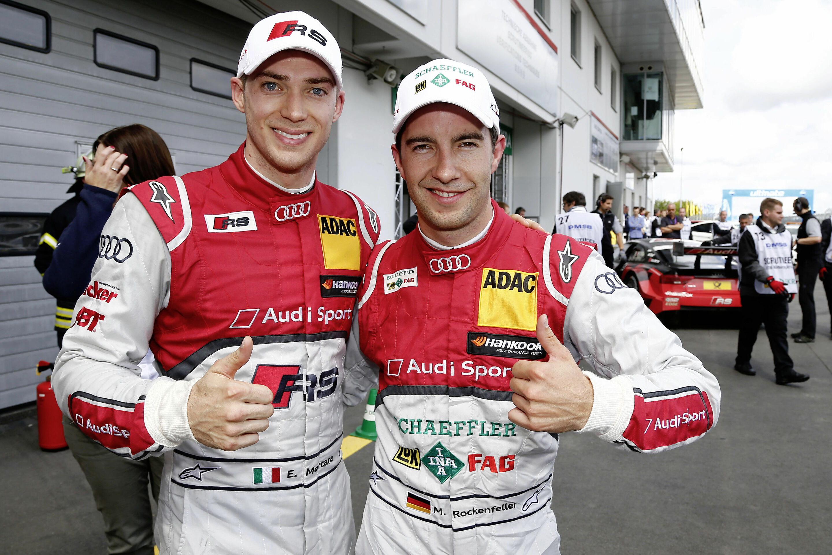 Five Audi RS 5 DTM cars in the top six