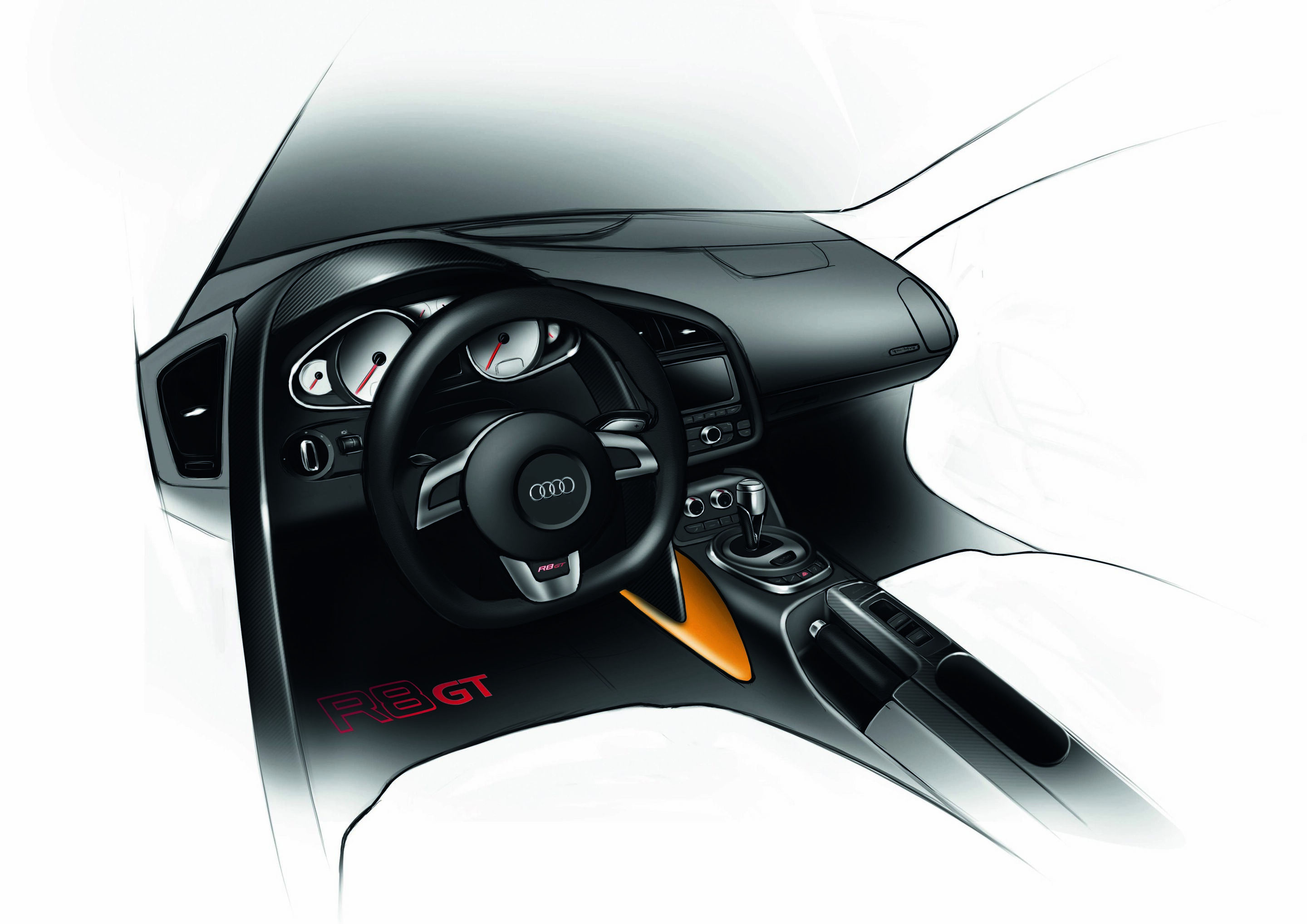 Designskizze Audi R8 GT Spyder
