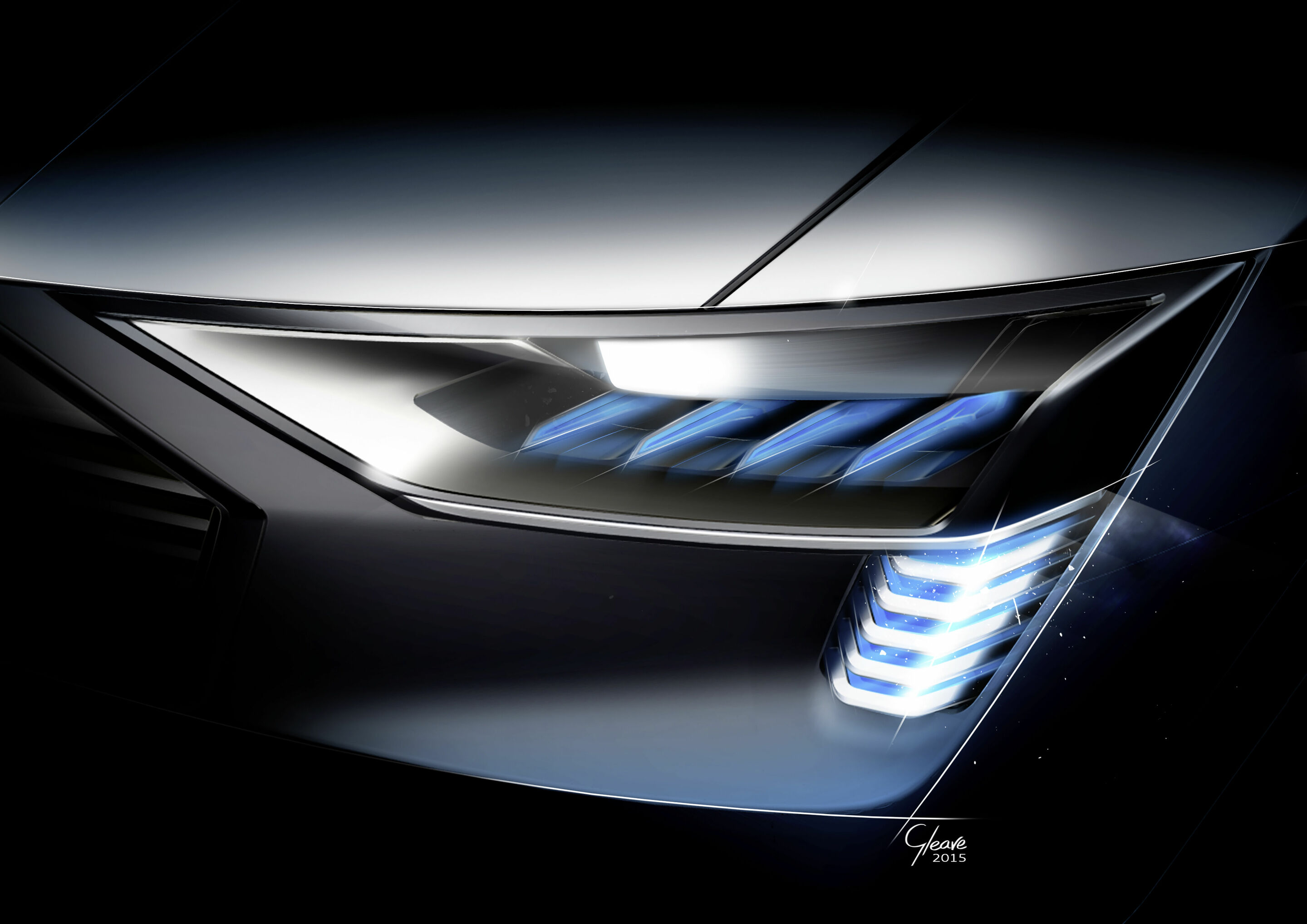 Audi e-tron quattro concept – Headlight with e-tron light signature with new OLED technology