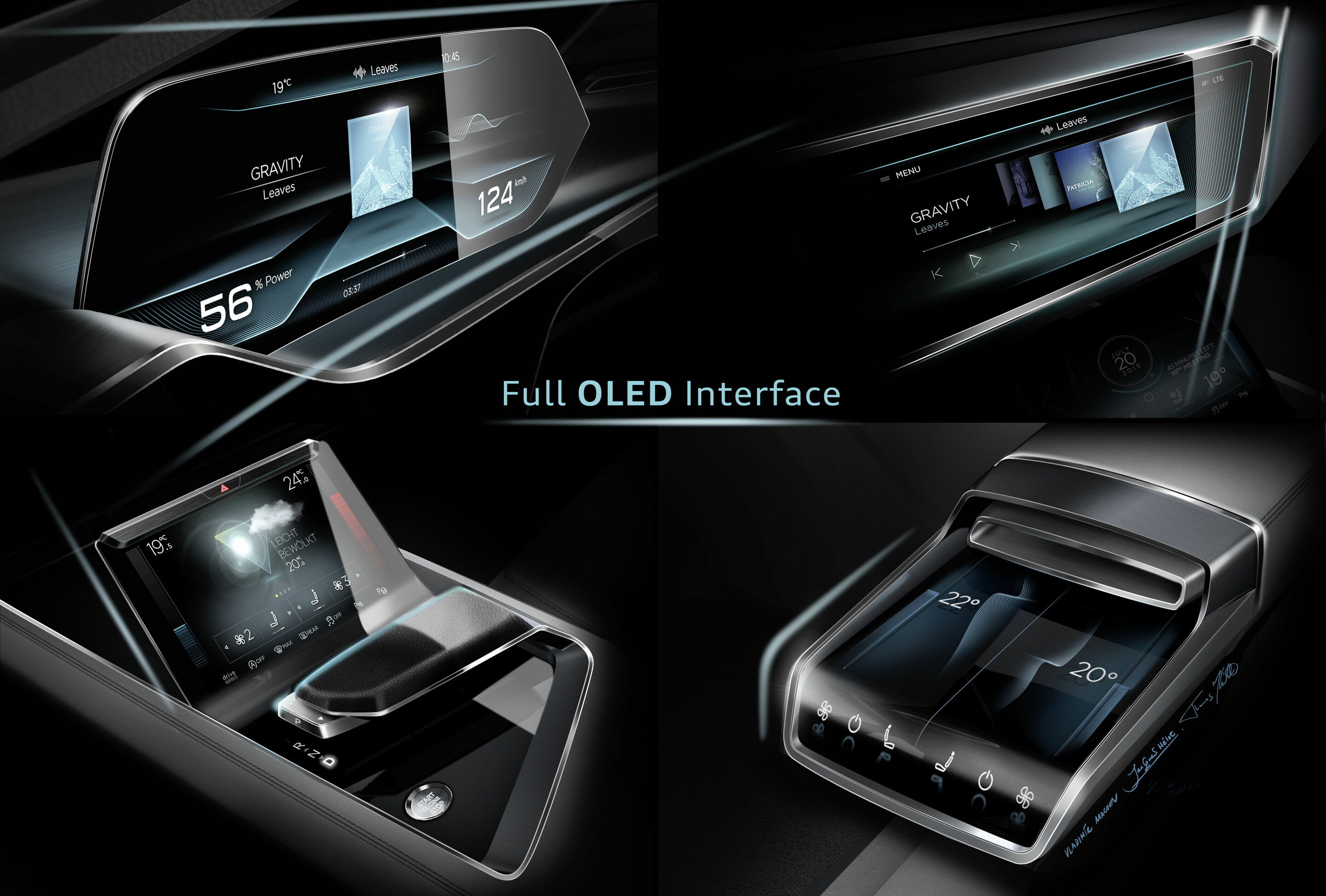 Audi e-tron quattro concept – OLED-basiertes Bedien- und Anzeigenkonzept