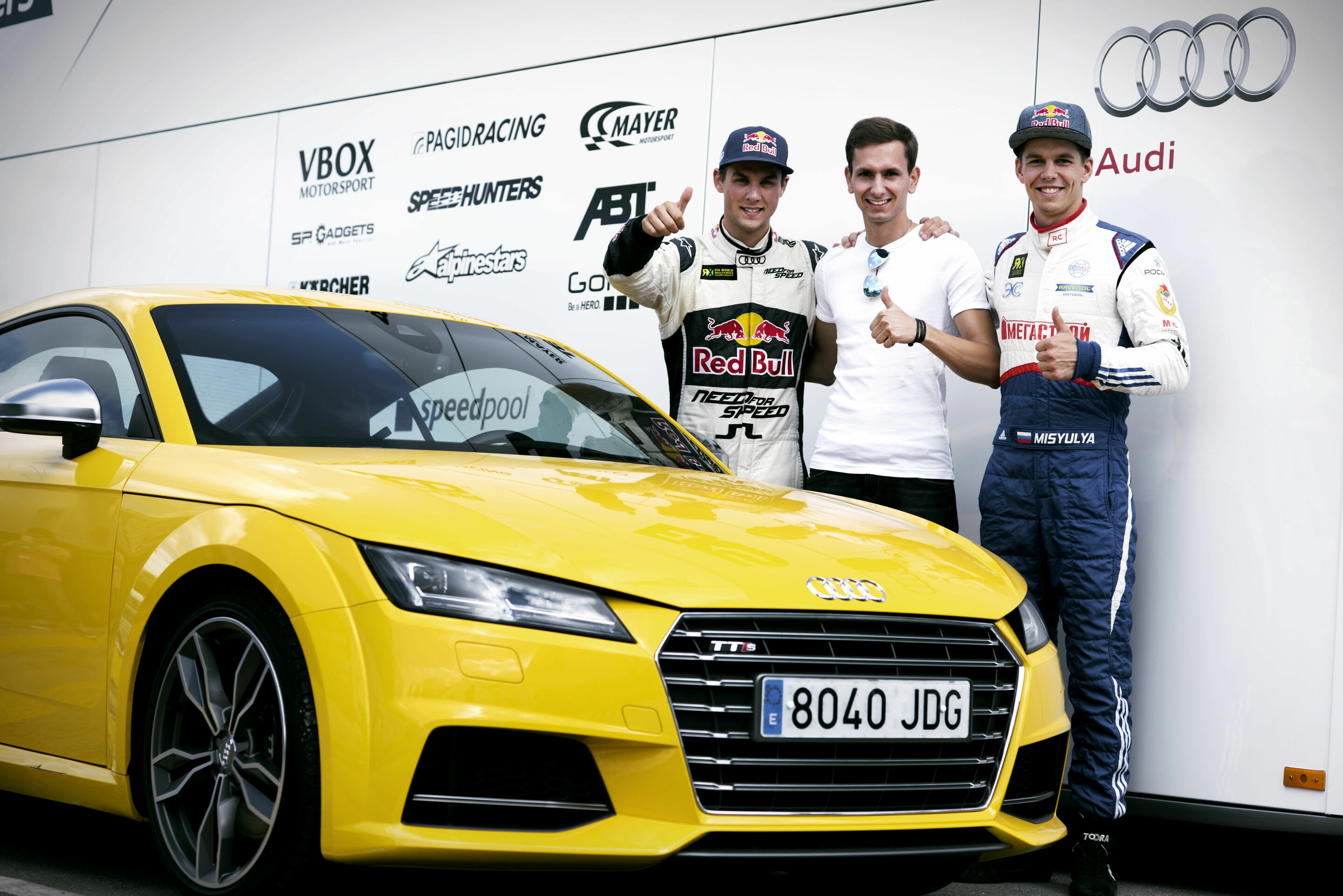 Audi Sport TT Cup drivers at FIA World Rallycross Championship, Barcelona