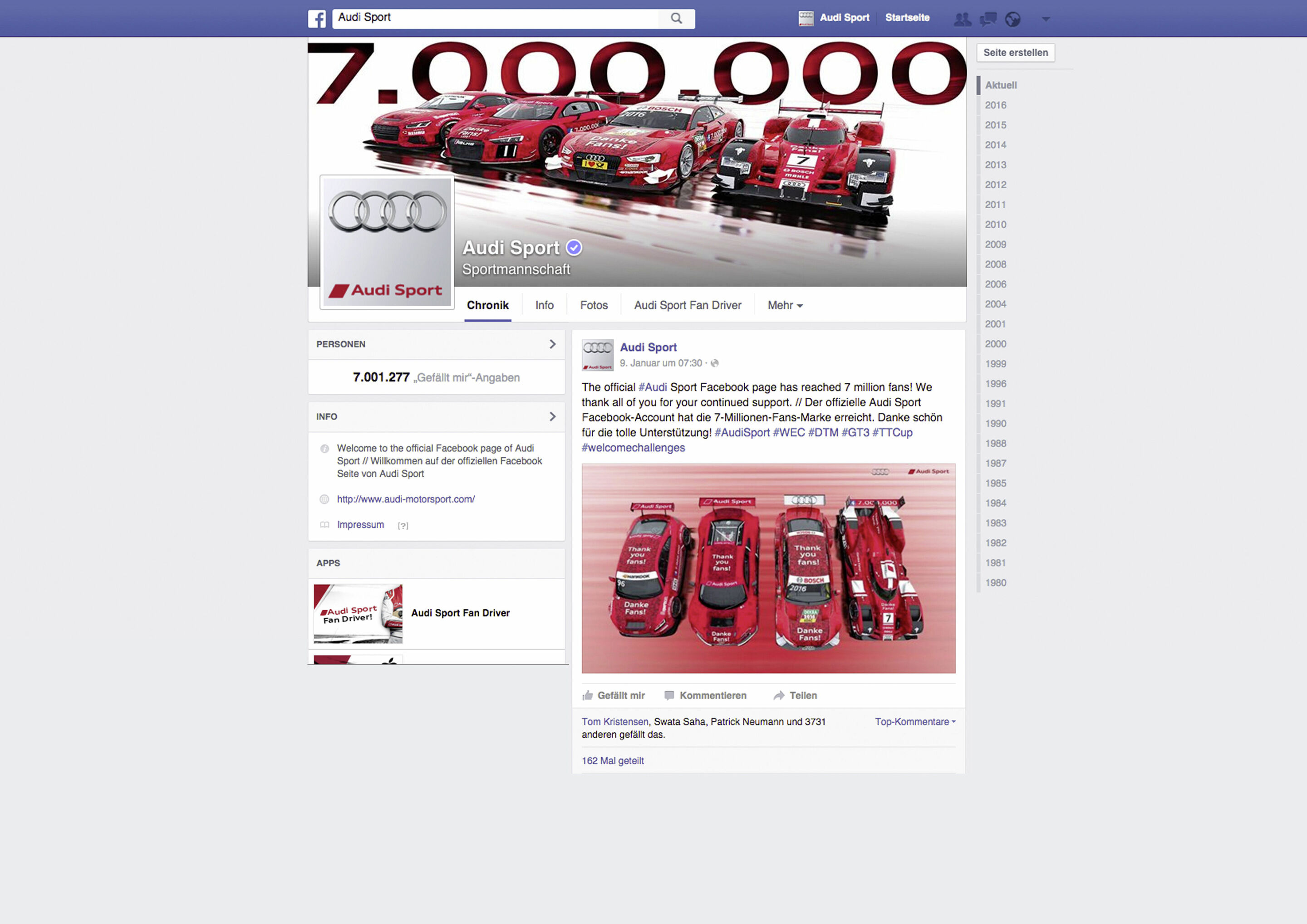 Audi Sport Facebook