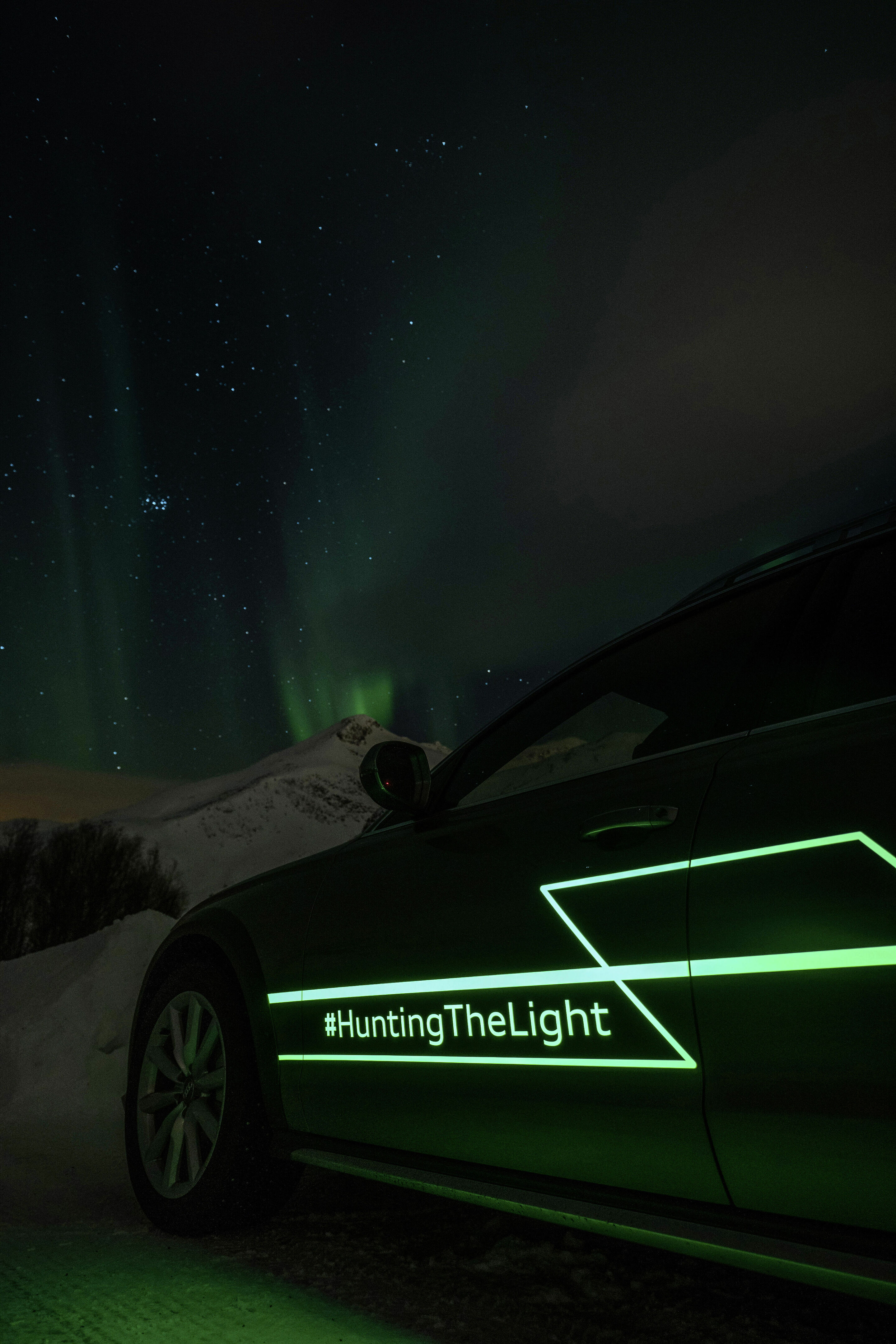 #HuntingTheLight - mit Matrix LED-Technologie im Audi A6 allroad quattro in Nordnorwegen auf der Jagd nach dem Polarlicht.