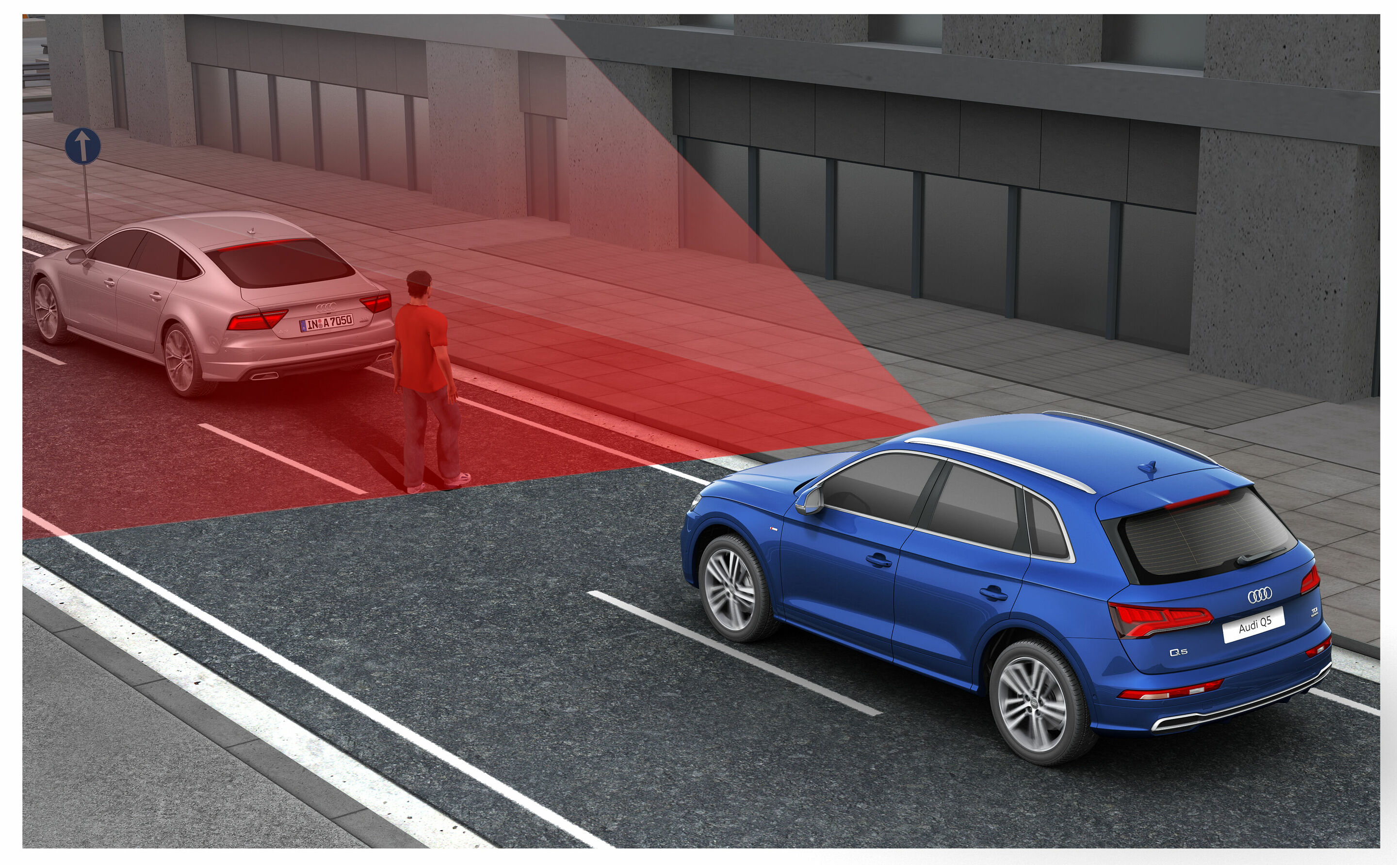 Audi/VW Side Assist Demo / Toter-Winkel Assistent Autobahn Audi Q5 