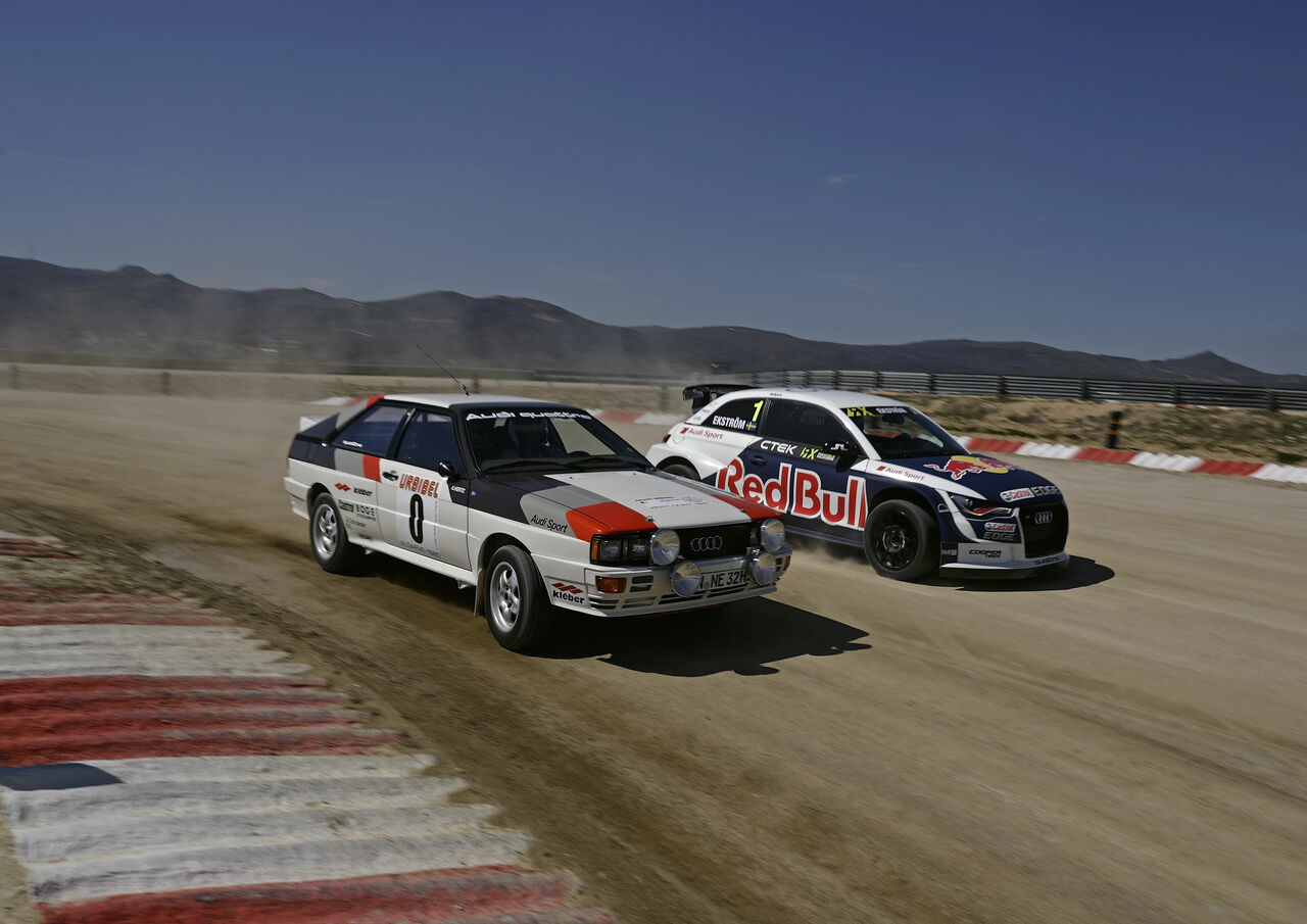 Rally legend meets Ekström's World Championship winning quattro 