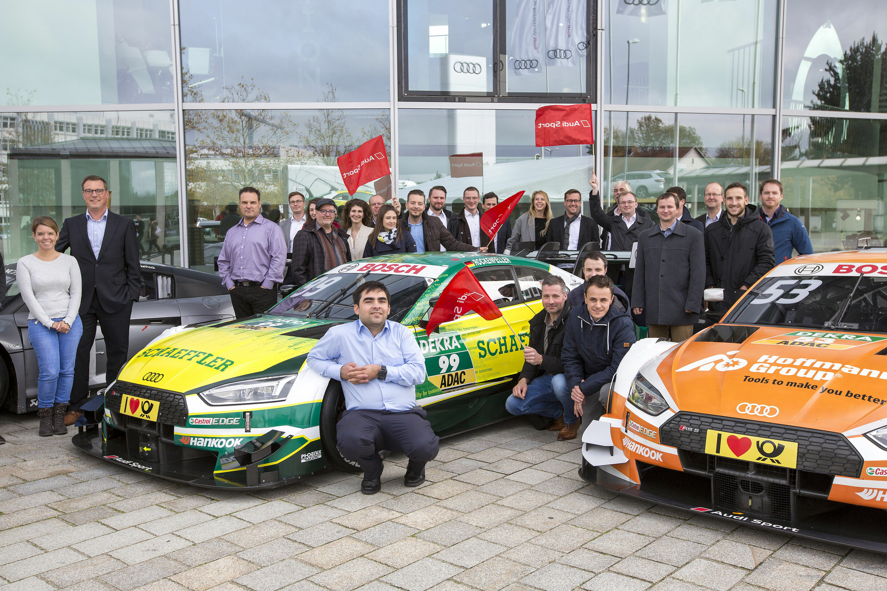 Employees and fans at Audi Forum Ingolstadt