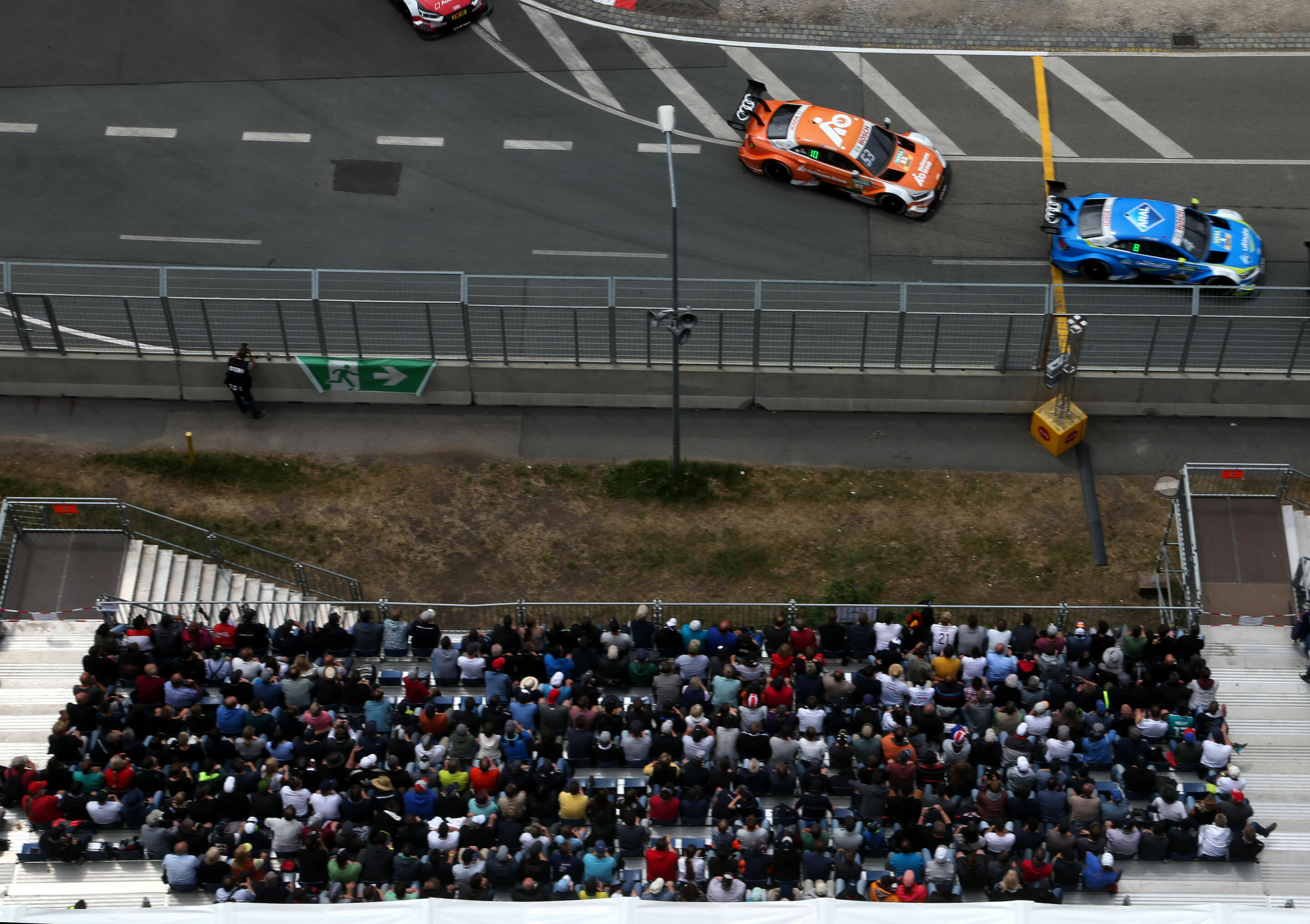 DTM Norisring 2018 - Hoffmann Group Audi RS 5 DTM #53 (Audi Sport Team Rosberg), Jamie Green,Aral Ultimate Audi RS 5 DTM #4 (Audi Sport Team Abt Sportsline), Robin Frijns