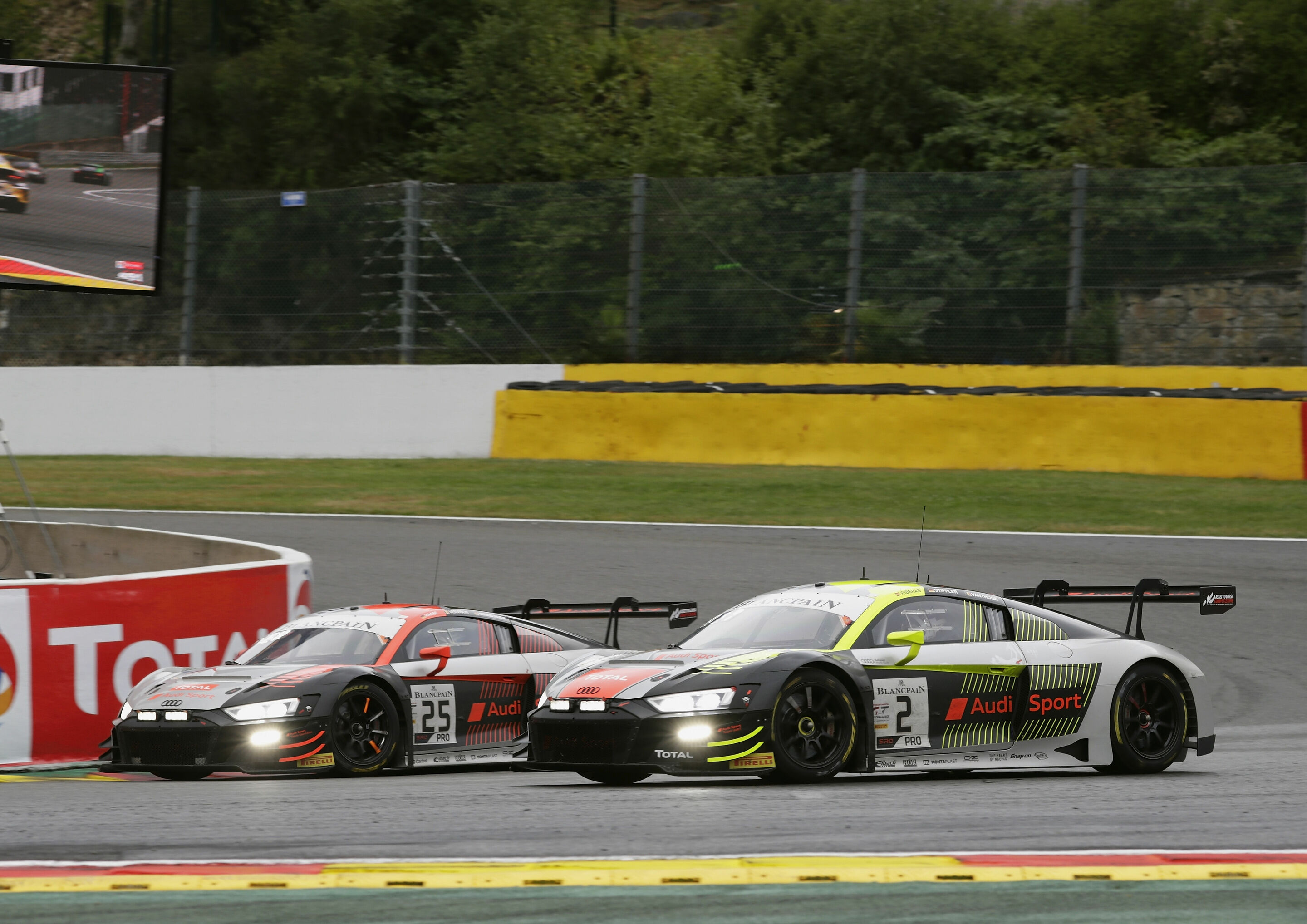 24h Spa 2019 - Audi R8 LMS #25 (Audi Sport Team Saint鬯c), Christopher Haase/Fr餩ric Vervisch/Markus Winkelhock, Audi R8 LMS #2 (Audi Sport Team WRT), Alex Riberas/Frank Stippler/Dries Vanthoor