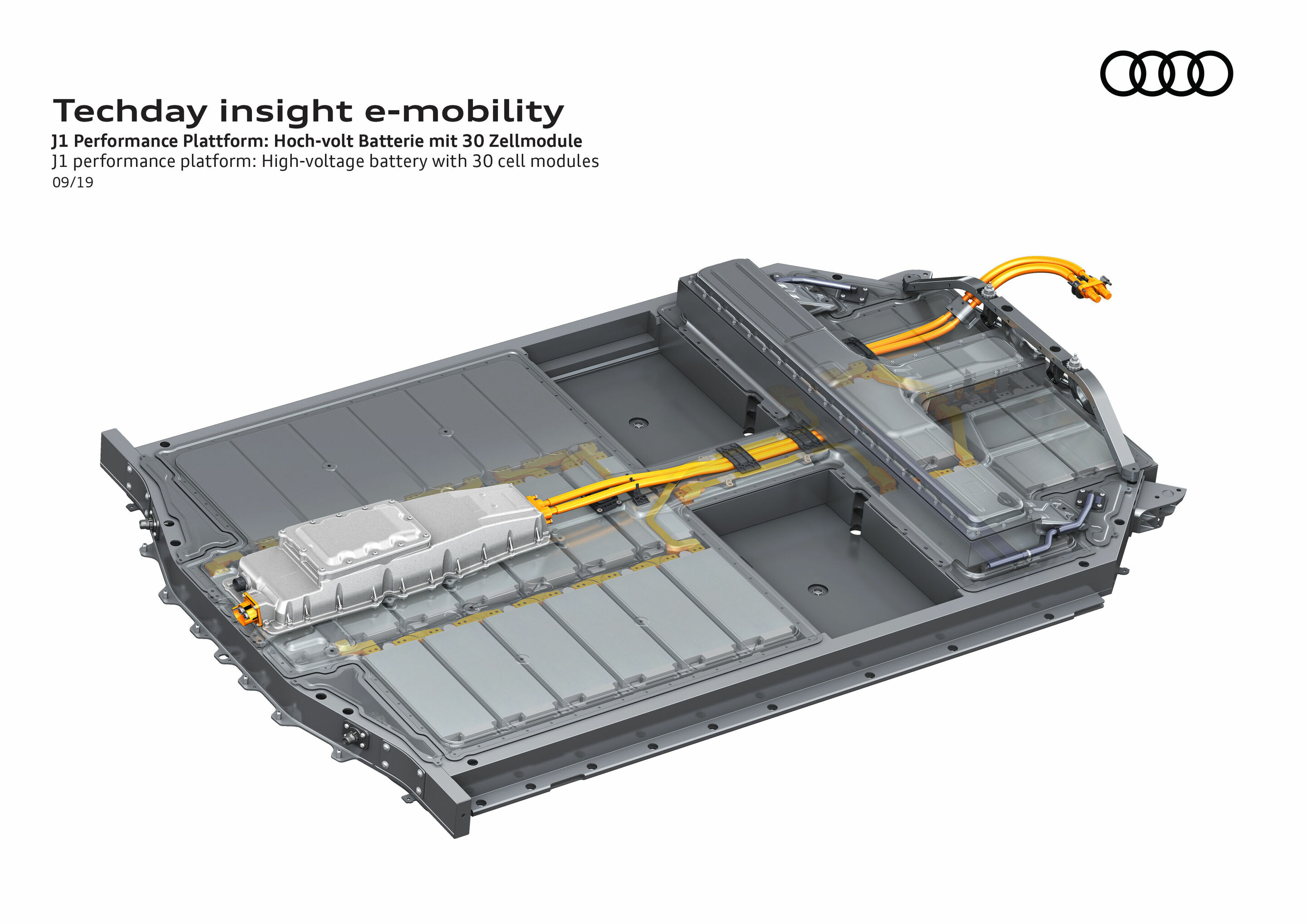 Illustration - Tech Day Insight E-Mobility - J1 Performance Plattform: Hoch-volt Batterie mit 30 Zellmodule