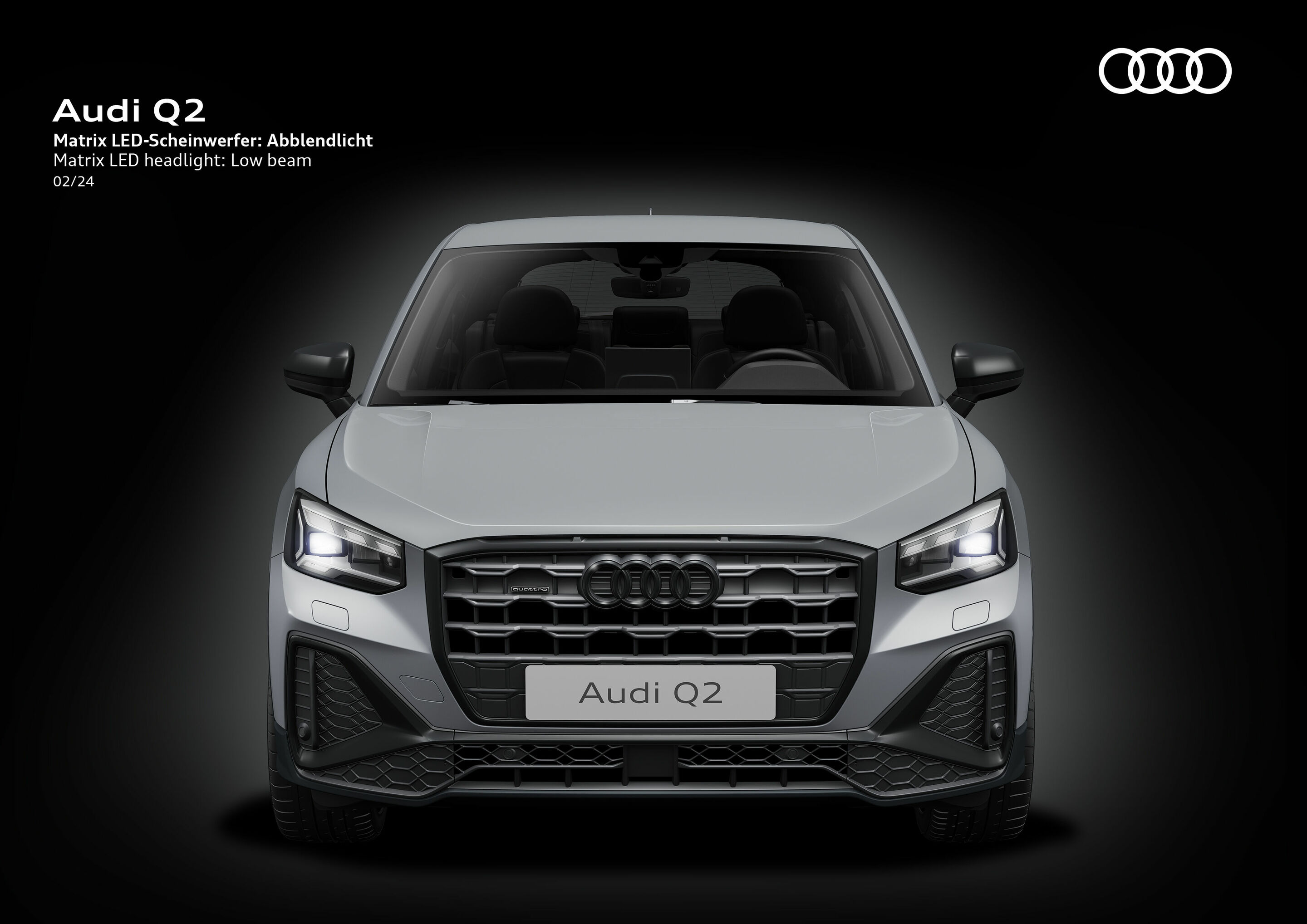 Illustration - 03 Q2 Abbl - The Audi Q2's Matrix LED headlights on low-beam