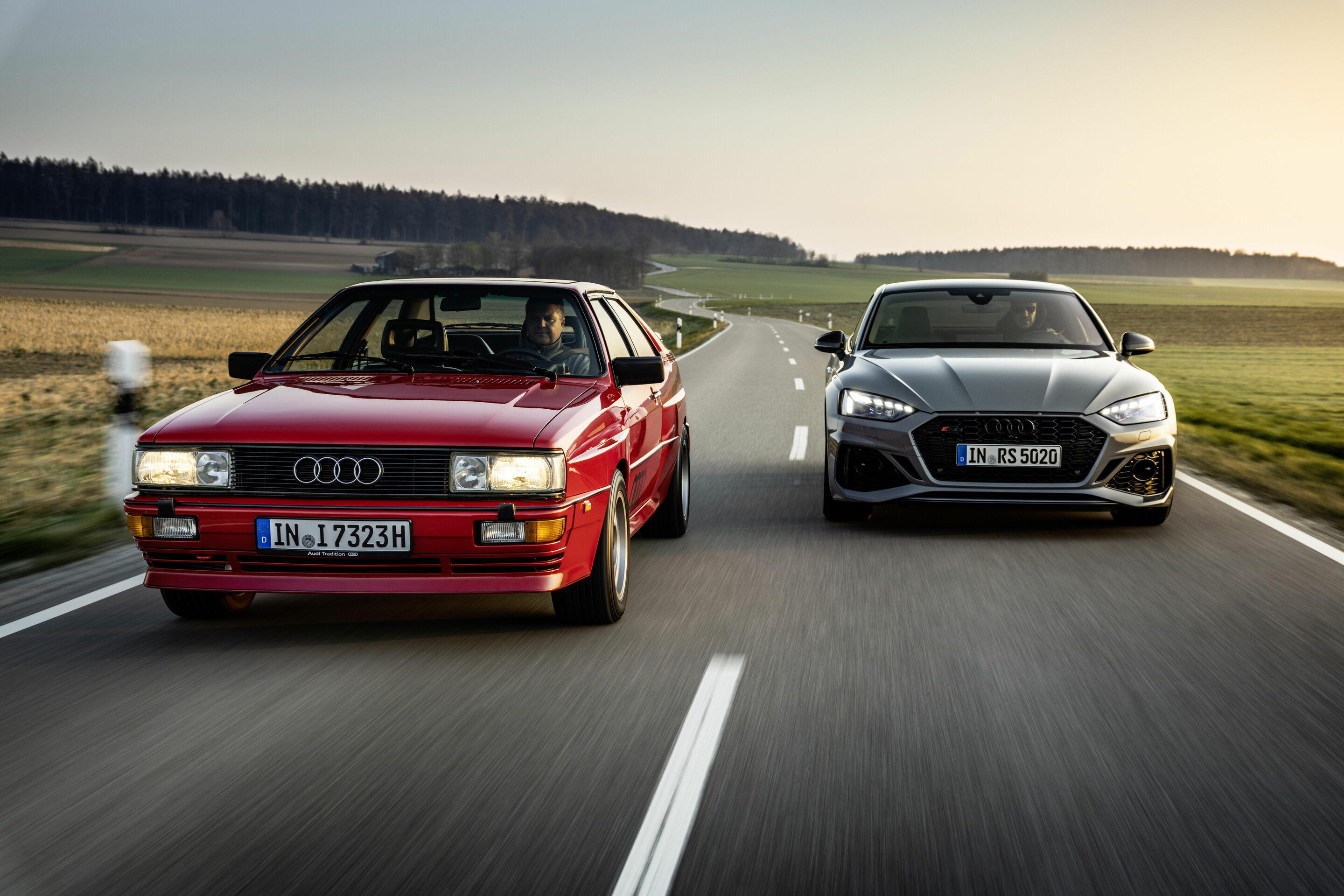 Audi RS 5 und historischer Audi quattro - 40 Jahre Audi quattro