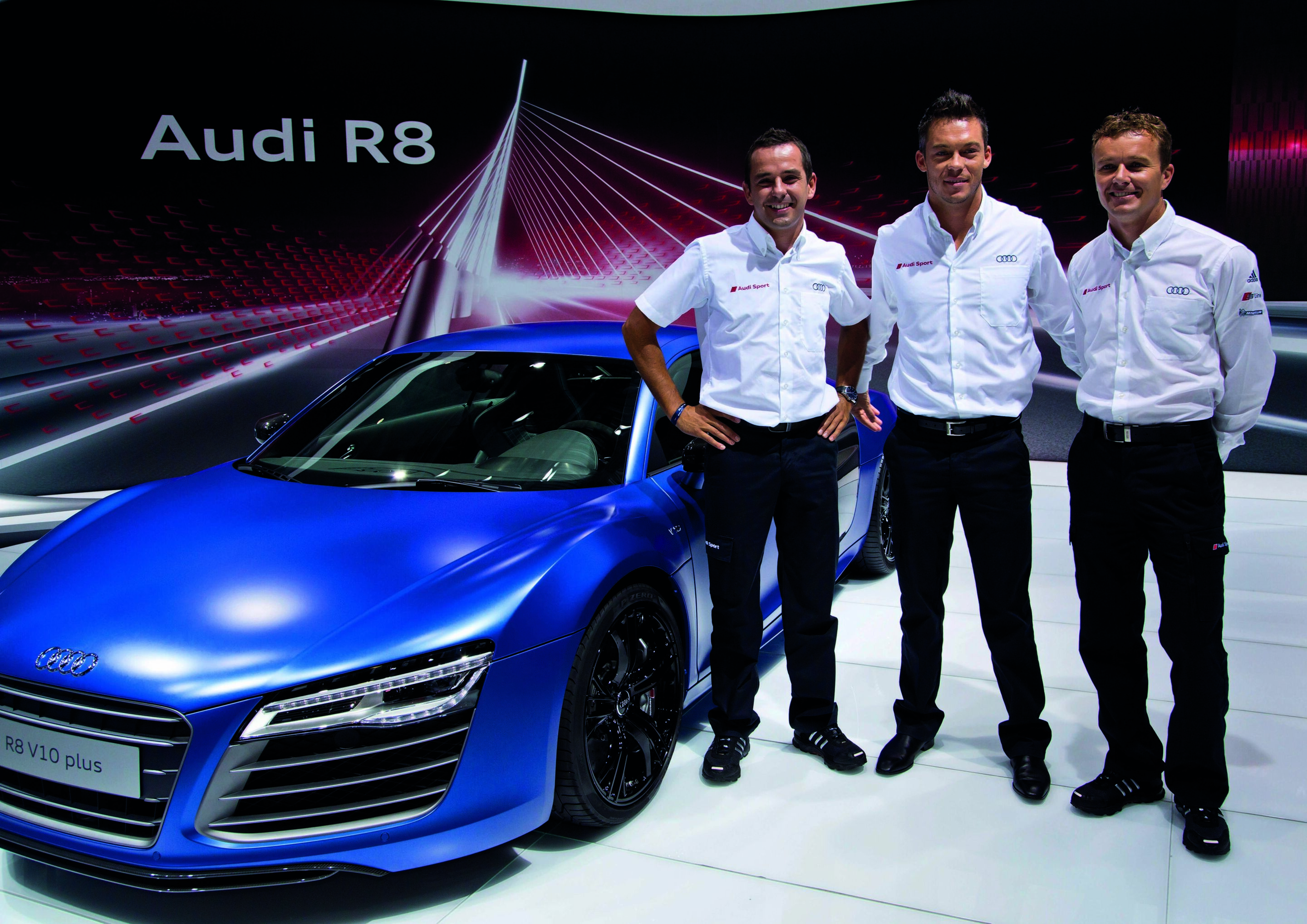 Die Audi-Werksfahrer auf der Moscow International Motor Show