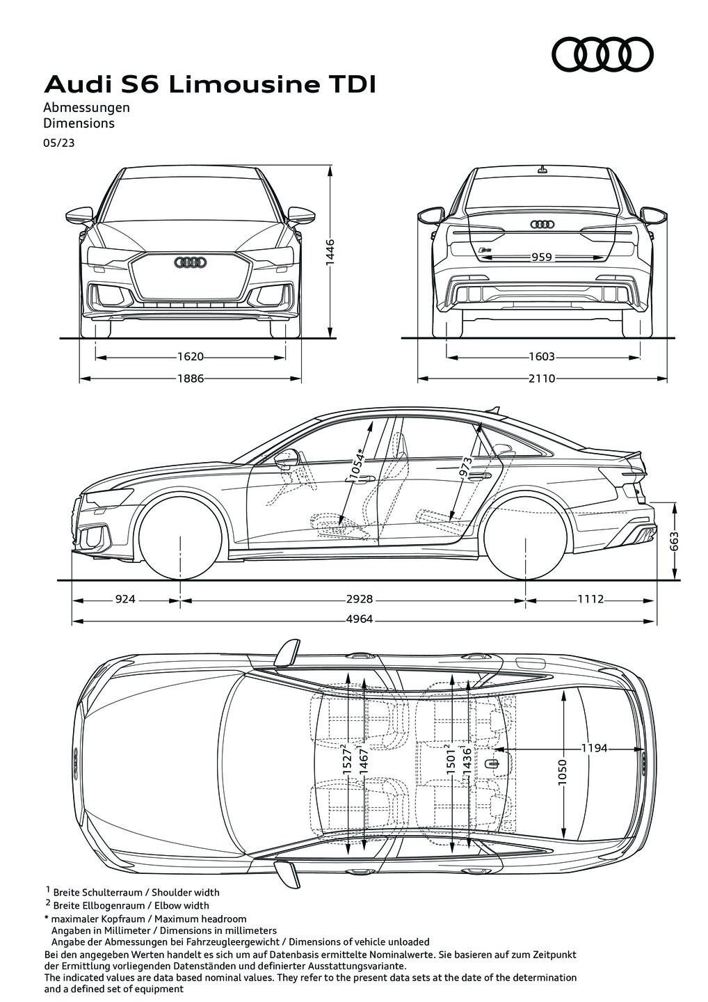 Dimensions S6 Sedan TDI