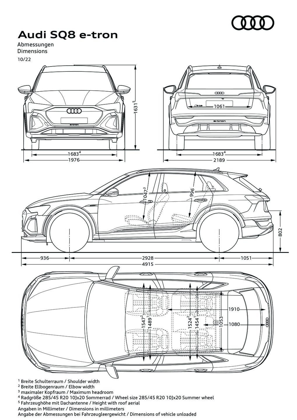 Abmessungen SQ8 e-tron