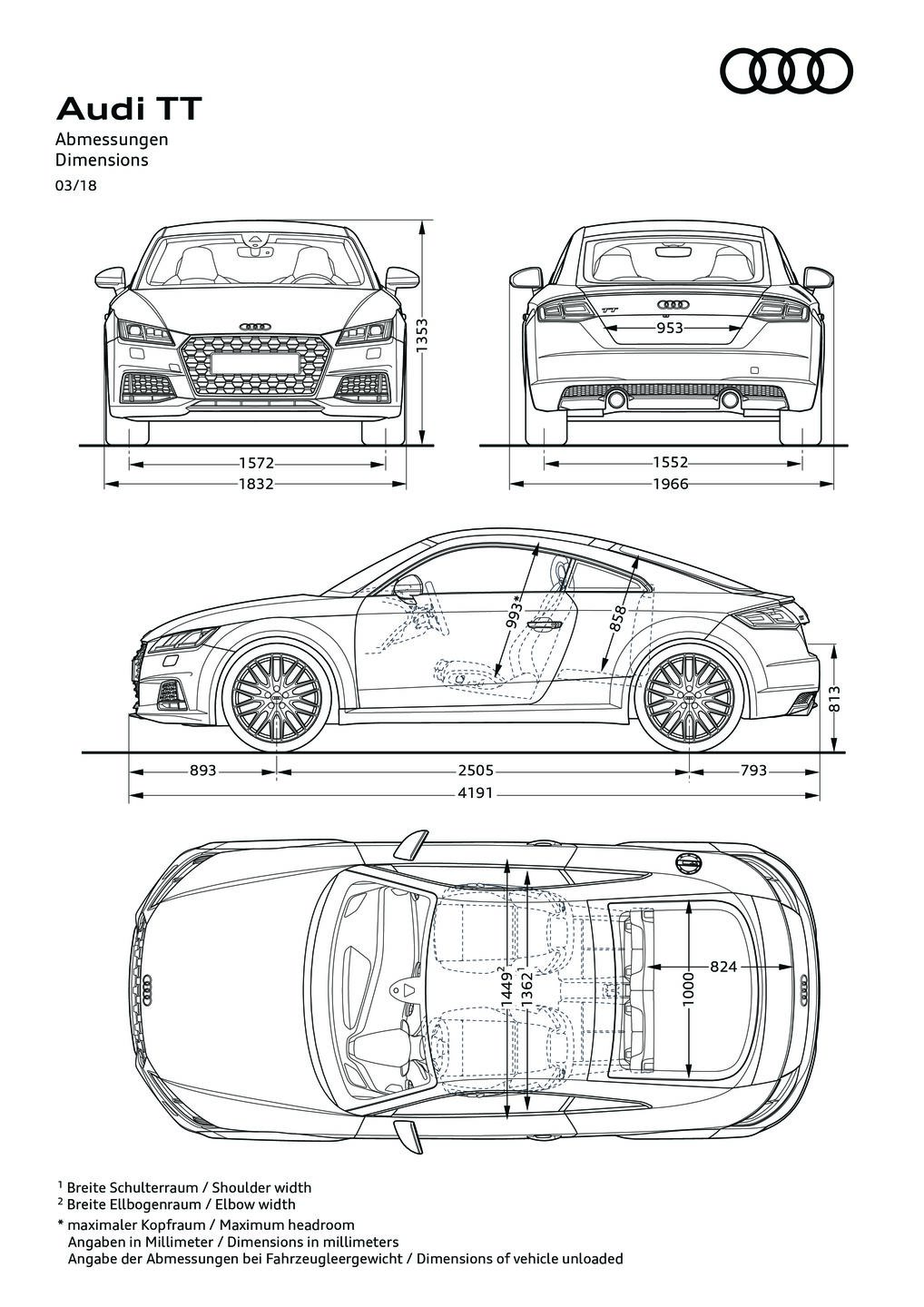 Dimensions TT Coupé