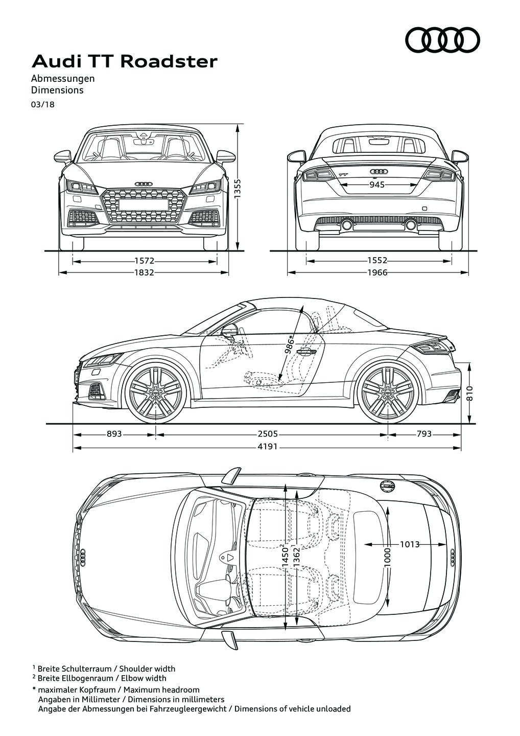 Abmessungen TT Roadster