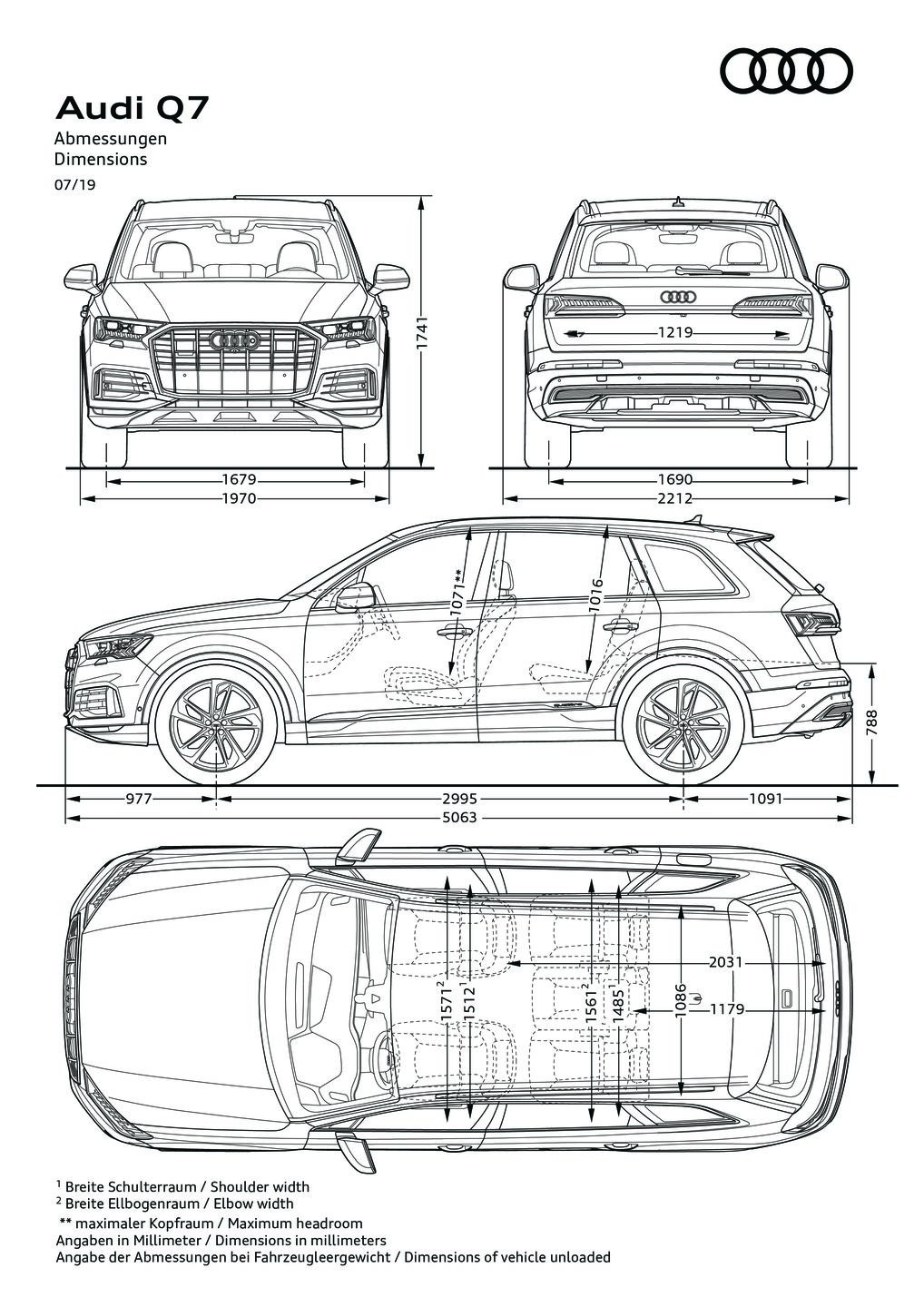 Abmessungen Q7 Audi MediaCenter