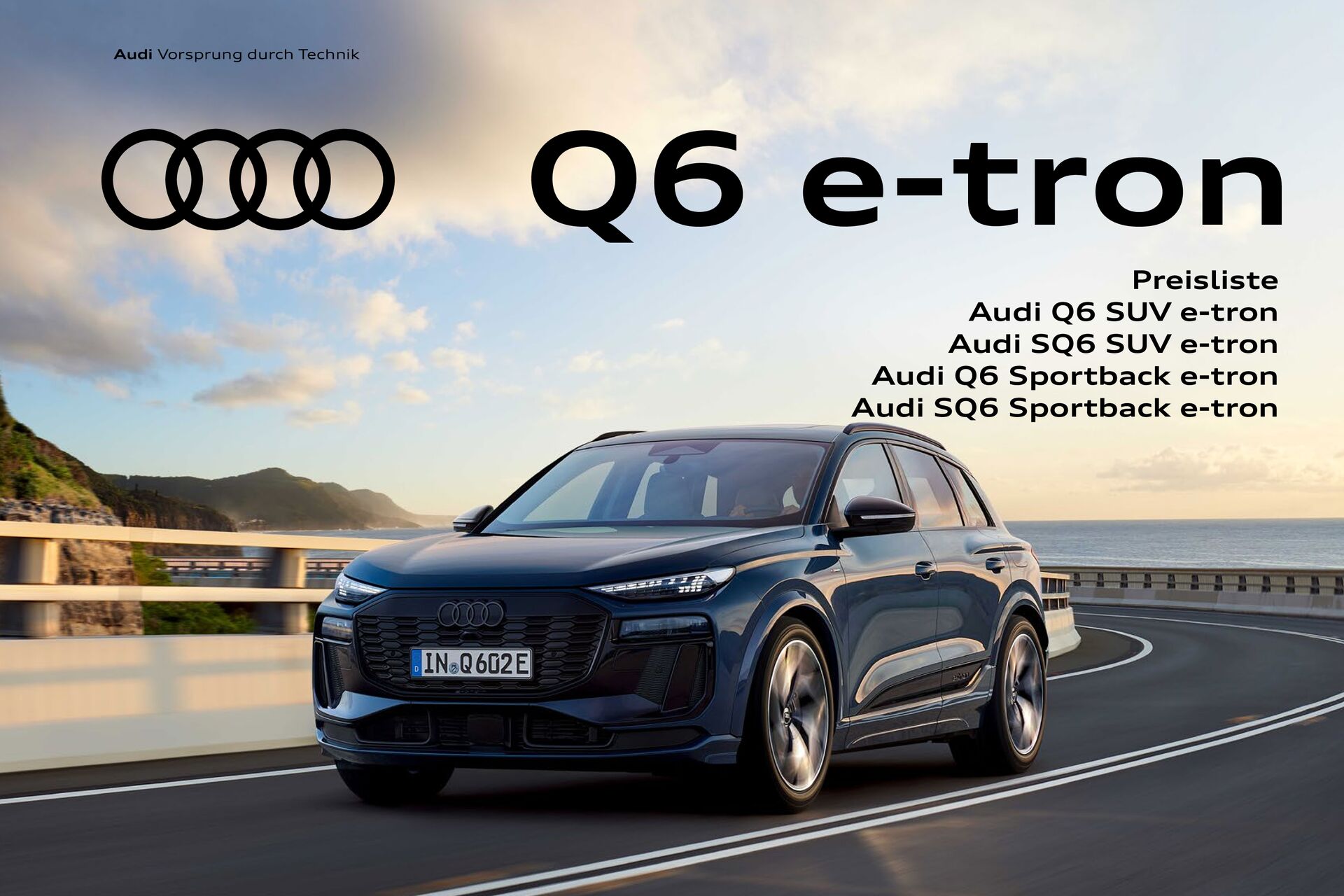Preisliste Audi Q6 SUV e-tron / Audi SQ6 SUV e-tron / Audi Q6 Sportback e-tron / Audi SQ6 Sportback e-tron Modelljahr 2025