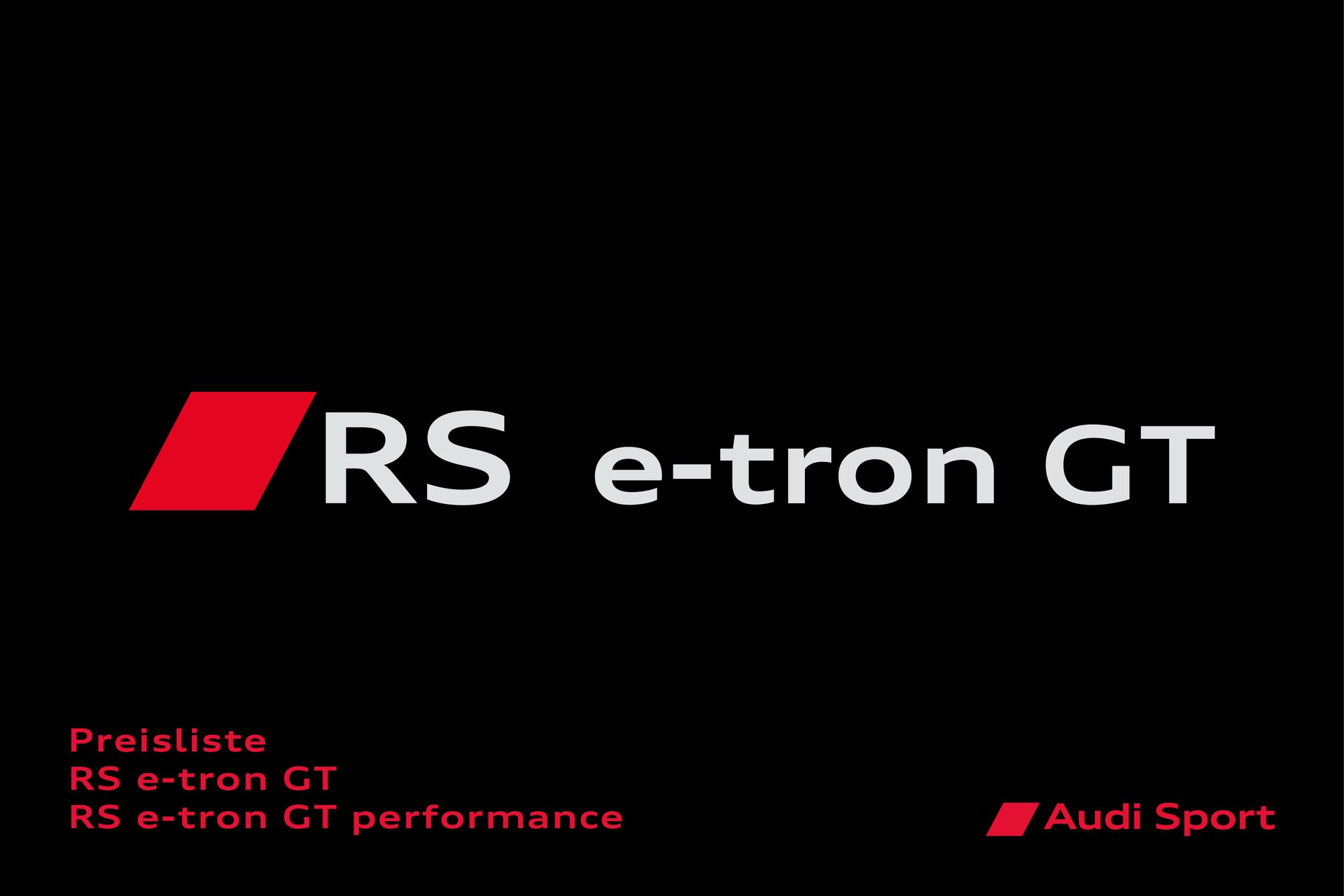 Preisliste Audi RS e-tron GT / Audi RS e-tron GT performance Modelljahr 2026