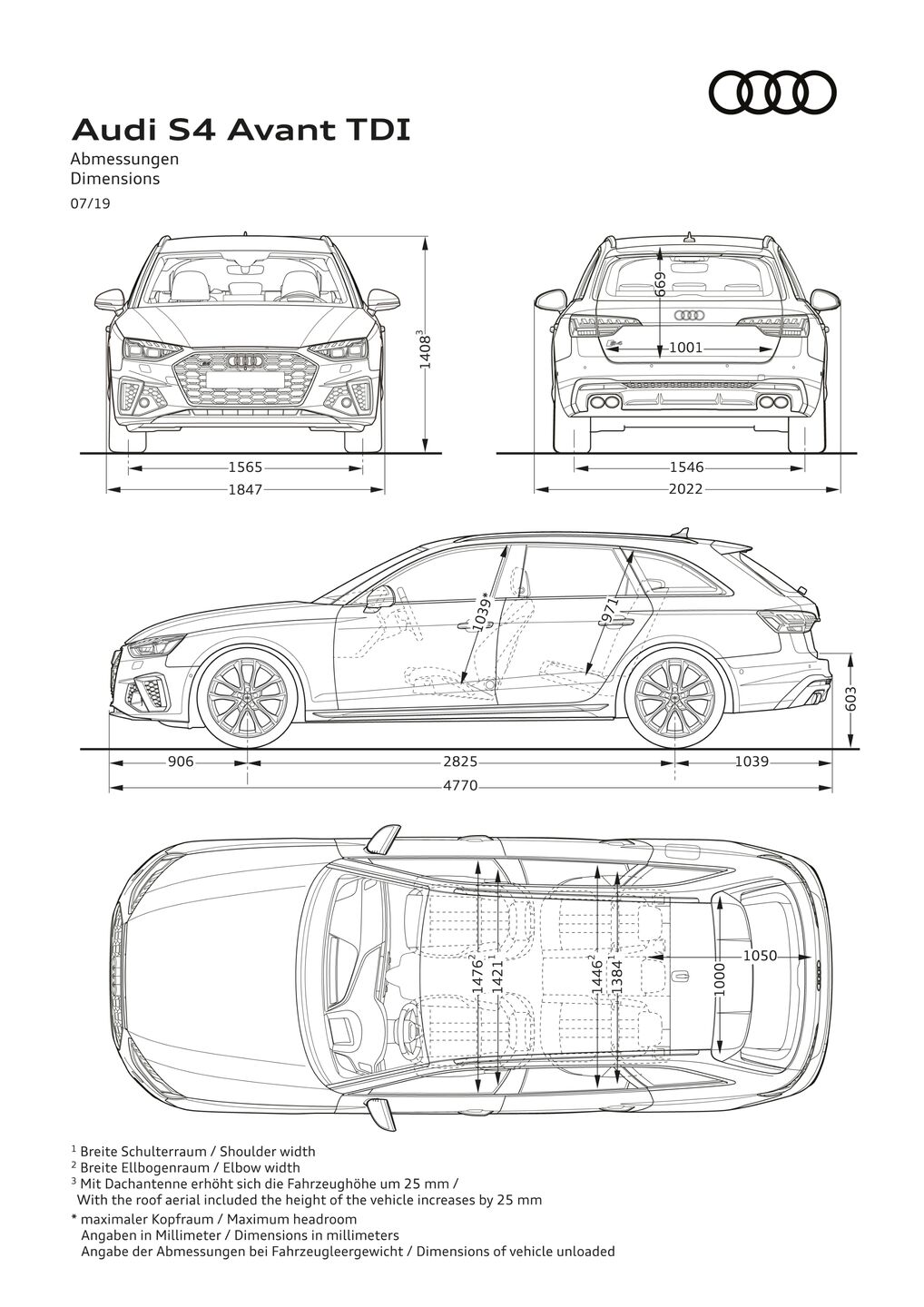 Dimensions Audi S4 Avant