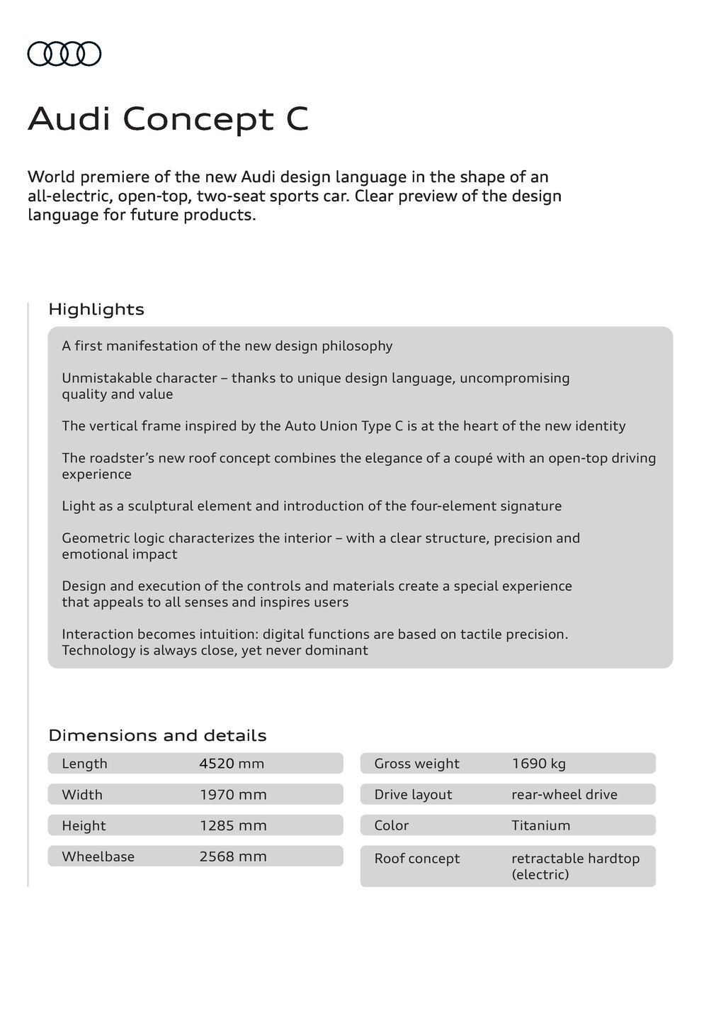 Audi Concept C - Fact sheet